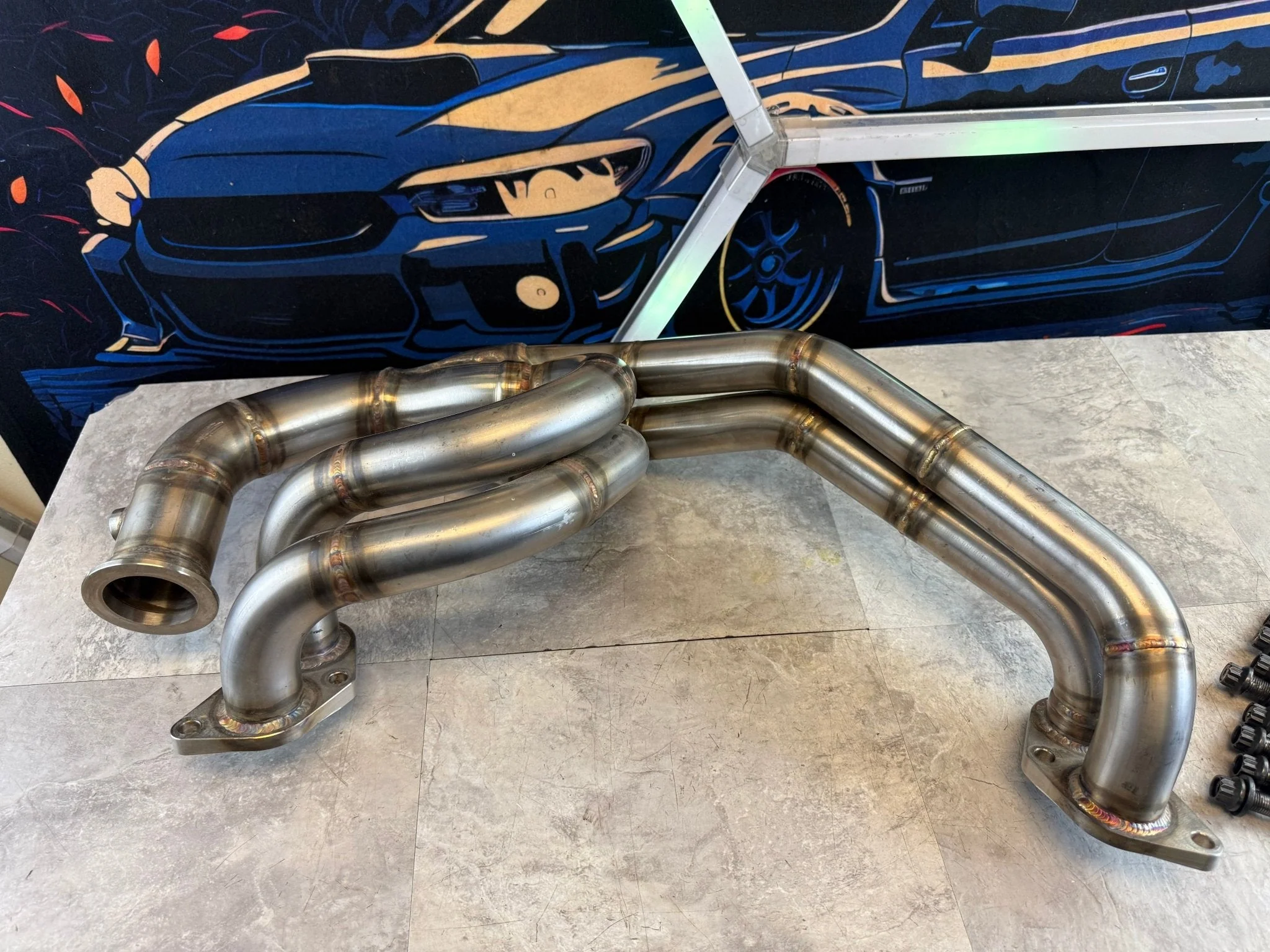 16 W Fabworks Custom SS ELH Subaru STi WRX Manifold V Band Billet Collectors EJ257 - Image 11