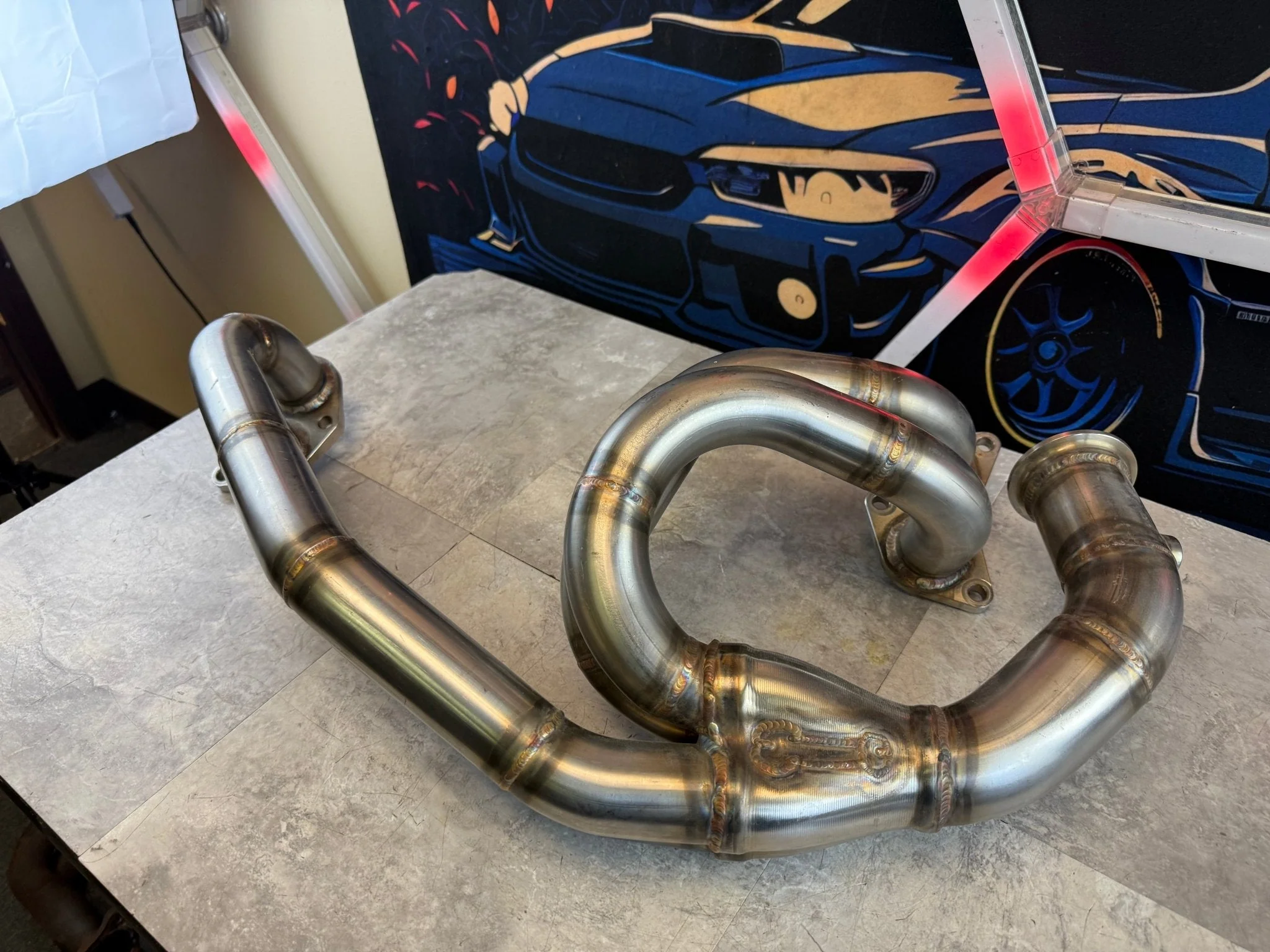 16 W Fabworks Custom SS ELH Subaru STi WRX Manifold V Band Billet Collectors EJ257 - Image 2
