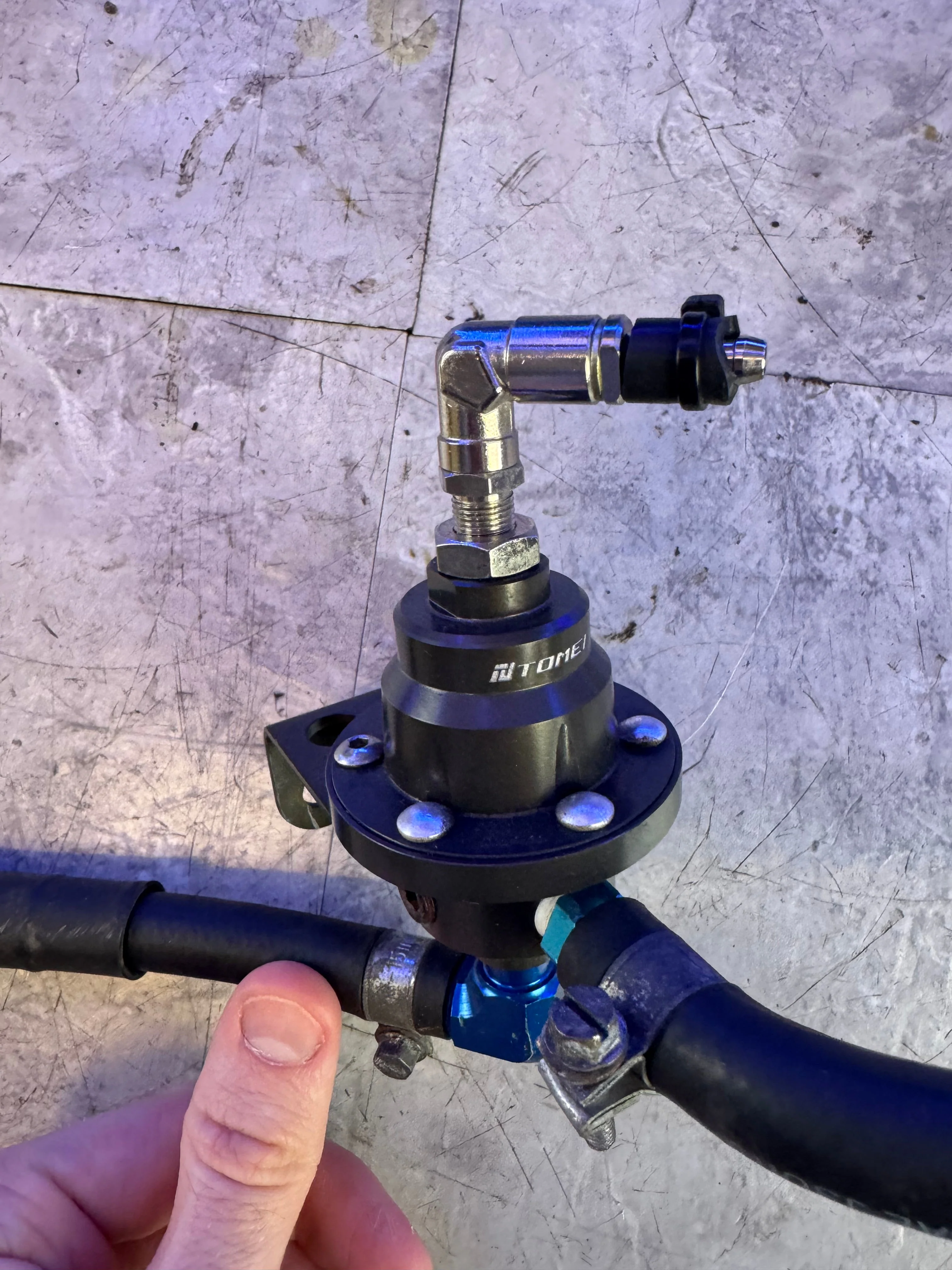 1990-2025 Subaru WRX STi Tomei Type-S Adjustable Fuel Pressure Regulator With Quick Disconnect Hoses P2
