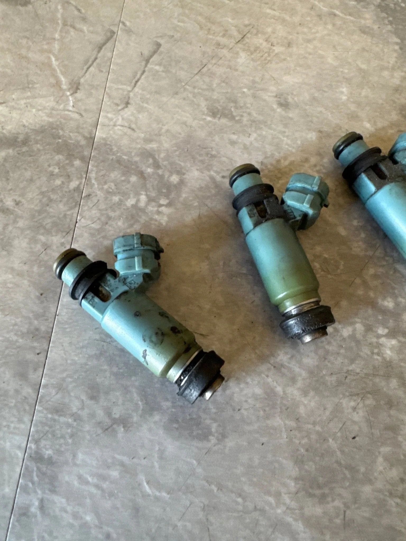 2002 Subaru Impreza WRX OEM -05 Top Feed Fuel Injectors Blue X4 (02 WRX J3 - Image 2