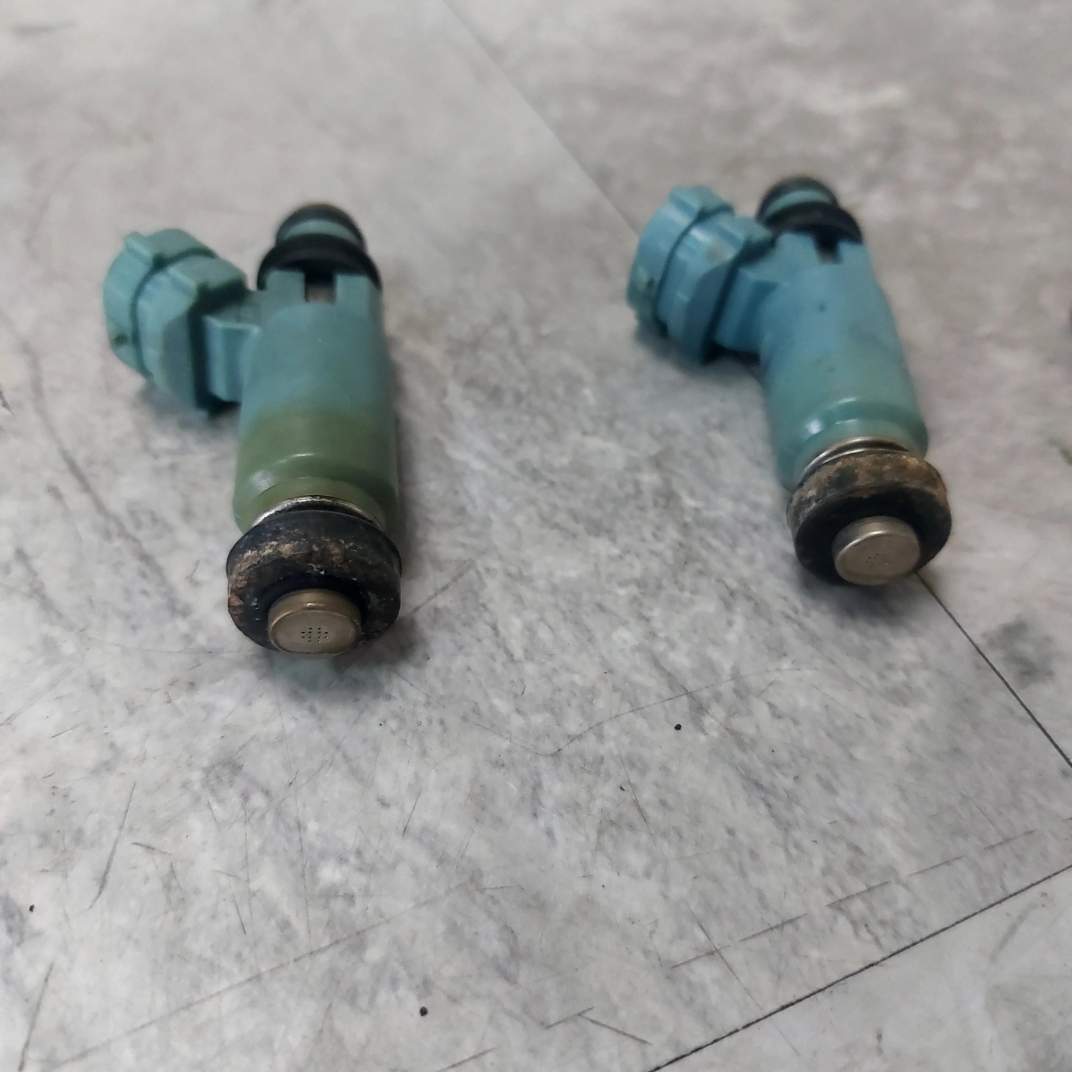 2002 Subaru Impreza WRX OEM -05 Top Feed Fuel Injectors Blue X4 J3 - Image 5