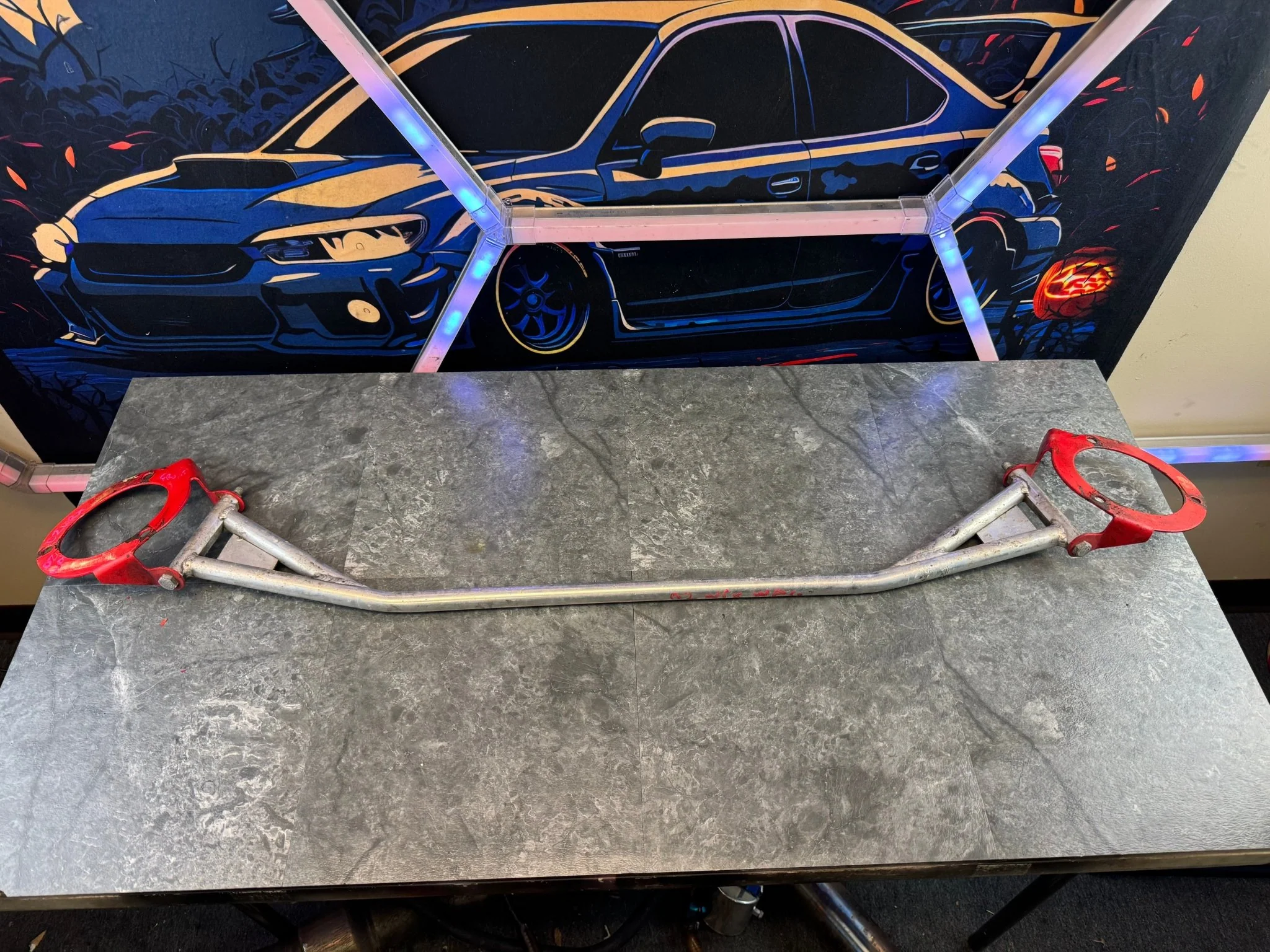 2002-2007 Subaru WRX / 2004-2007 Subaru STi Front Strut Bar Brace Red (Strut Wall) - Image 5