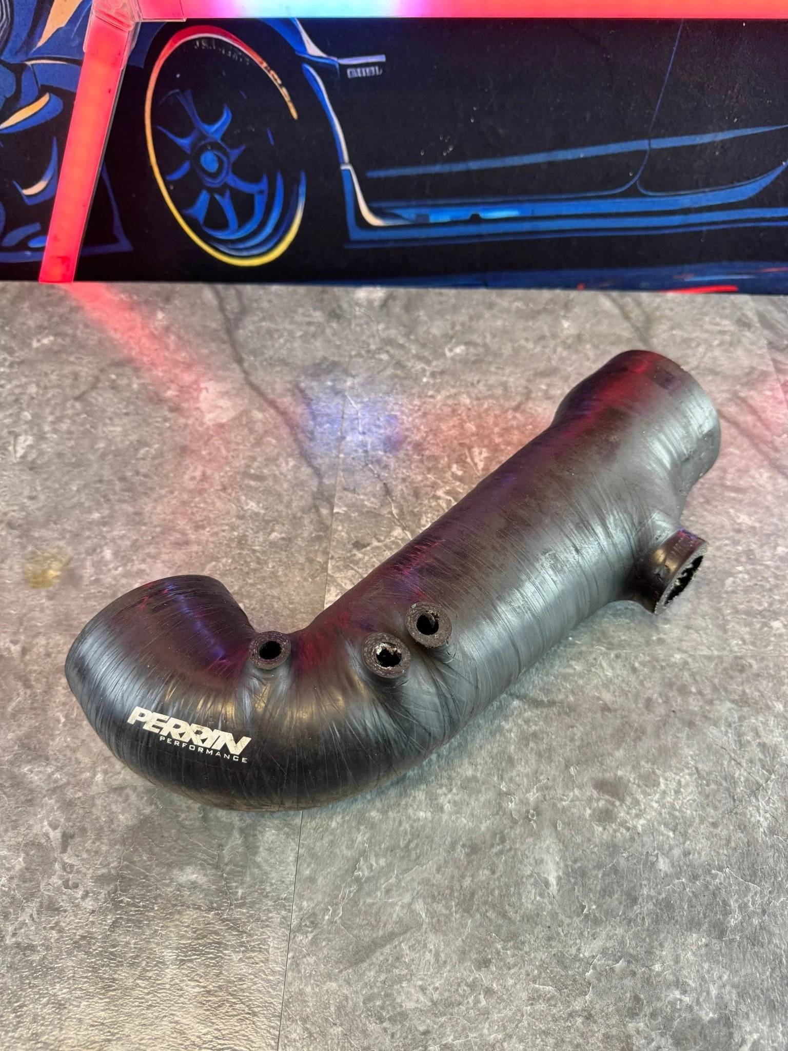 2002-2007 Subaru WRX 2004-2021 Subaru STi Perrin Silicone Turbo Inlet 78mm Black N3 3”