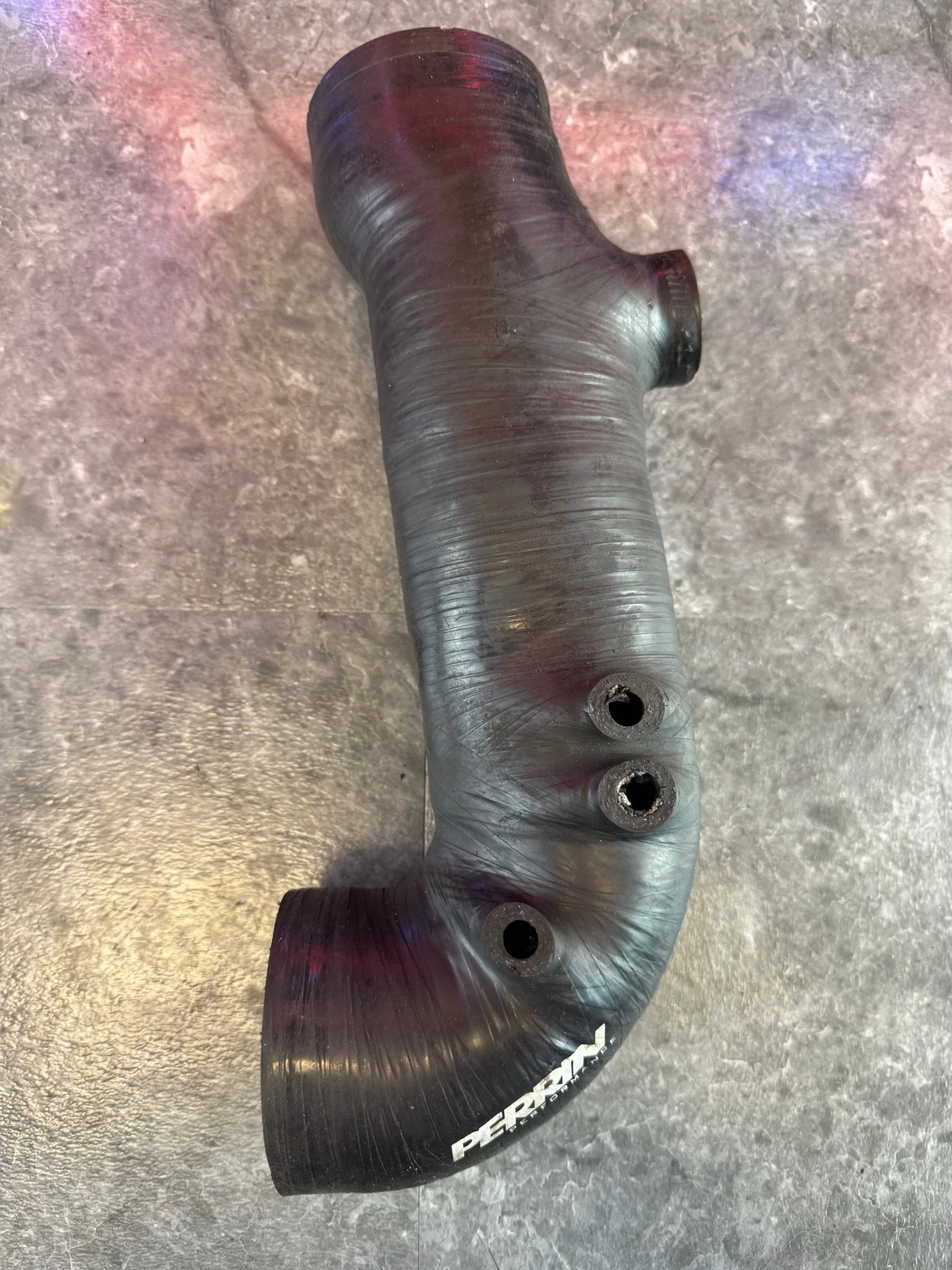 2002-2007 Subaru WRX 2004-2021 Subaru STi Perrin Silicone Turbo Inlet 78mm Black N3 3” - Image 2
