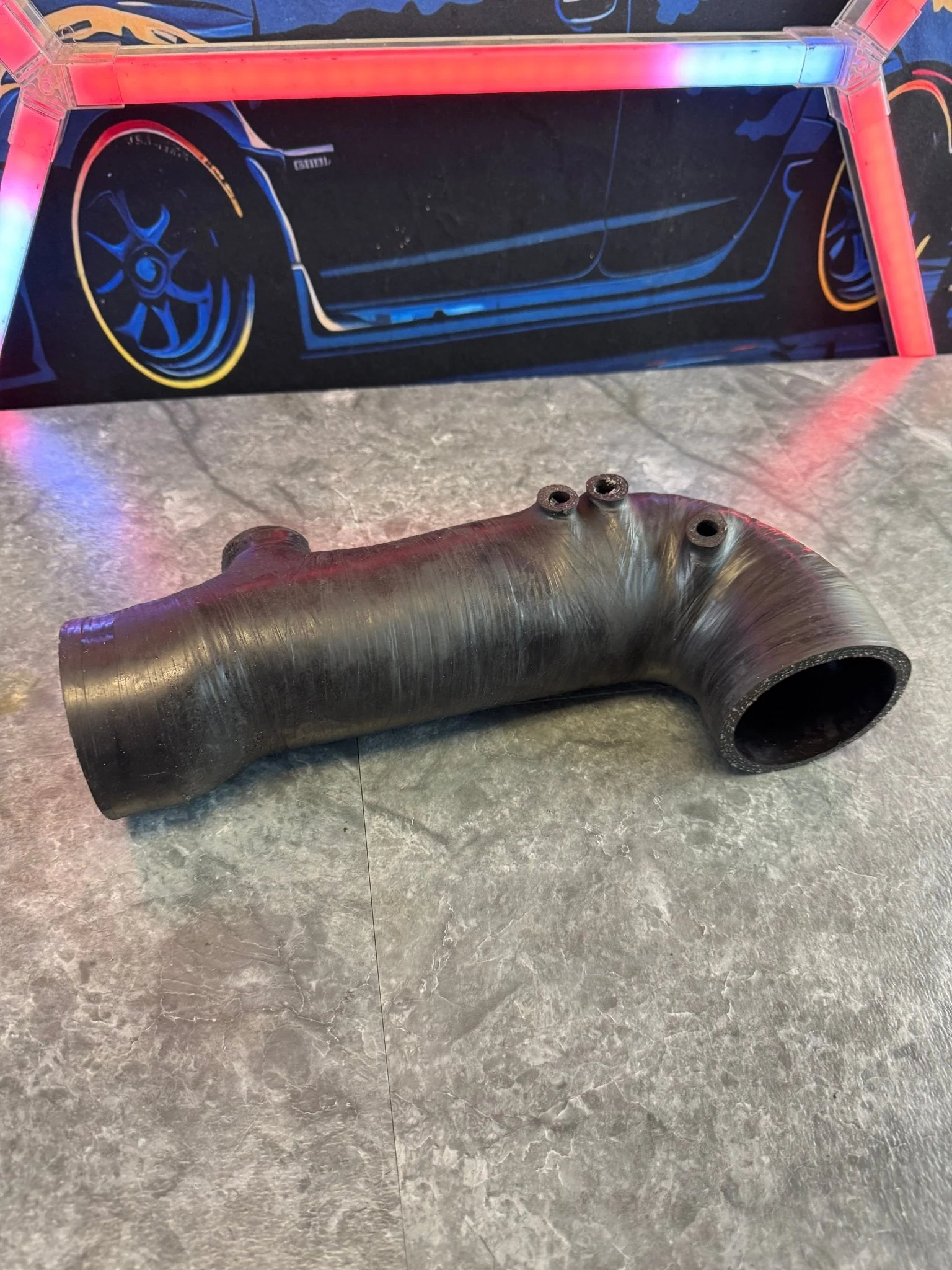 2002-2007 Subaru WRX 2004-2021 Subaru STi Perrin Silicone Turbo Inlet 78mm Black N3 3” - Image 3