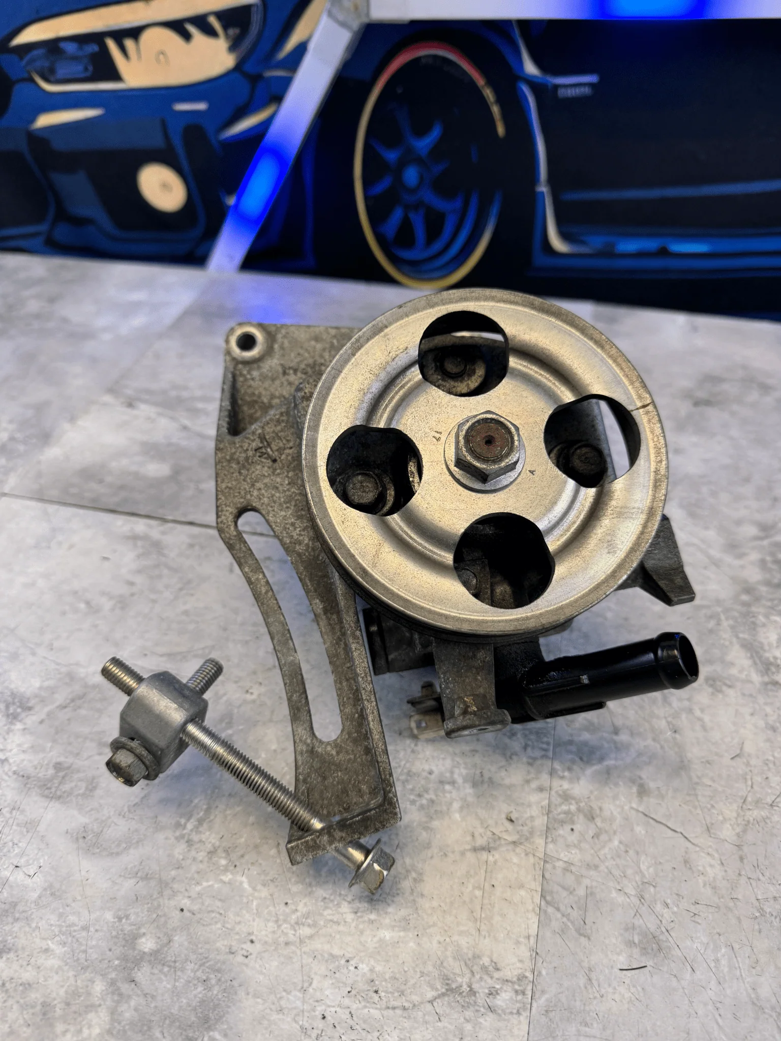 2002-2021 Subaru WRX STi OEM Steering Steering Pump Bracket For EJ Motors L5 - Image 4