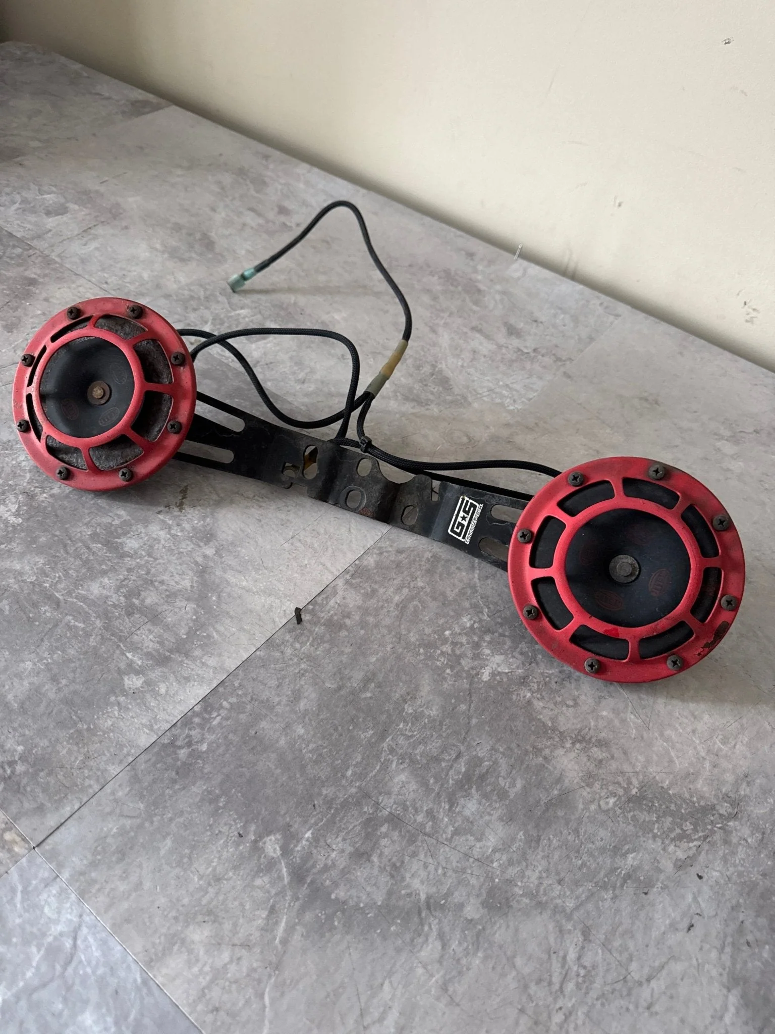 2002-2021 Subaru WRX STi Red Hella Horns With GrimmSpeed Bracket / N2