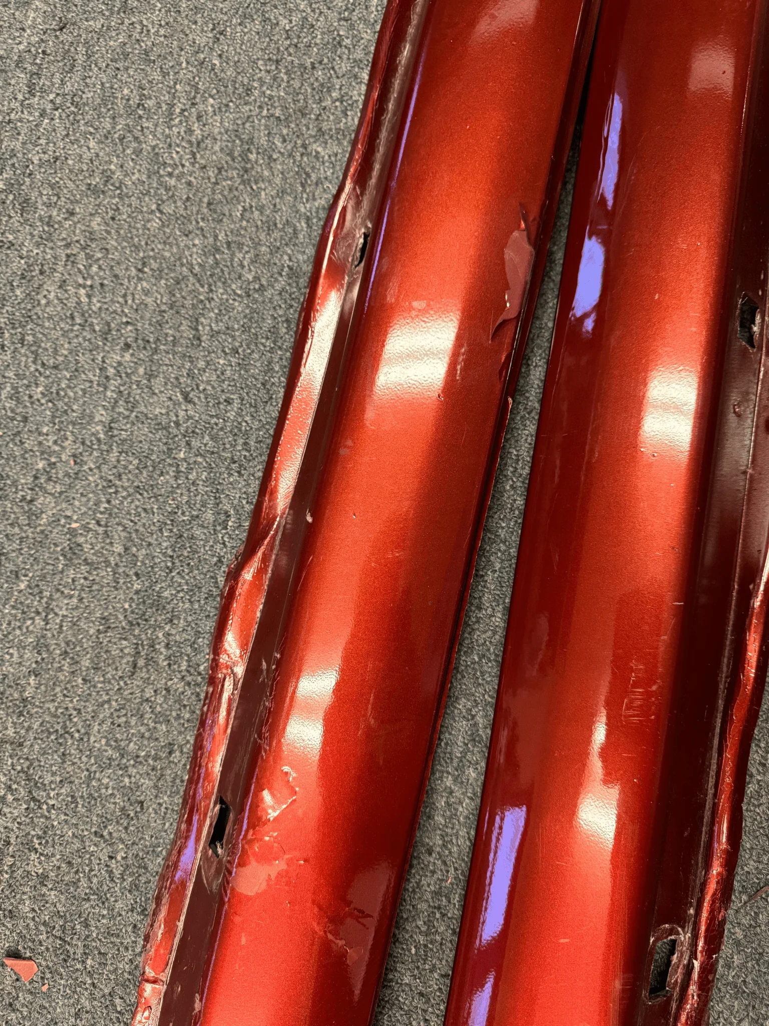 2003-2008 Subaru Forester XT CRP Cayenne Red Pearl OEM Side Skirts Pair (Strut Wall) - Image 11