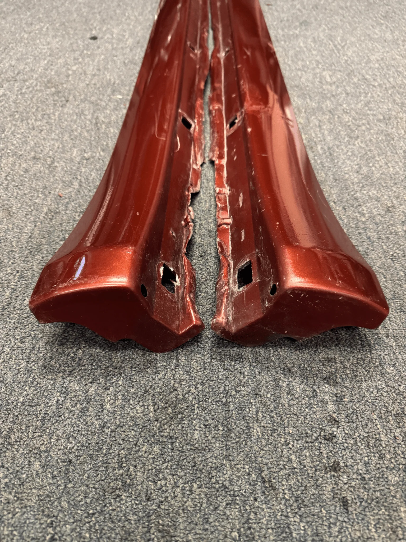 2003-2008 Subaru Forester XT CRP Cayenne Red Pearl OEM Side Skirts Pair (Strut Wall) - Image 2