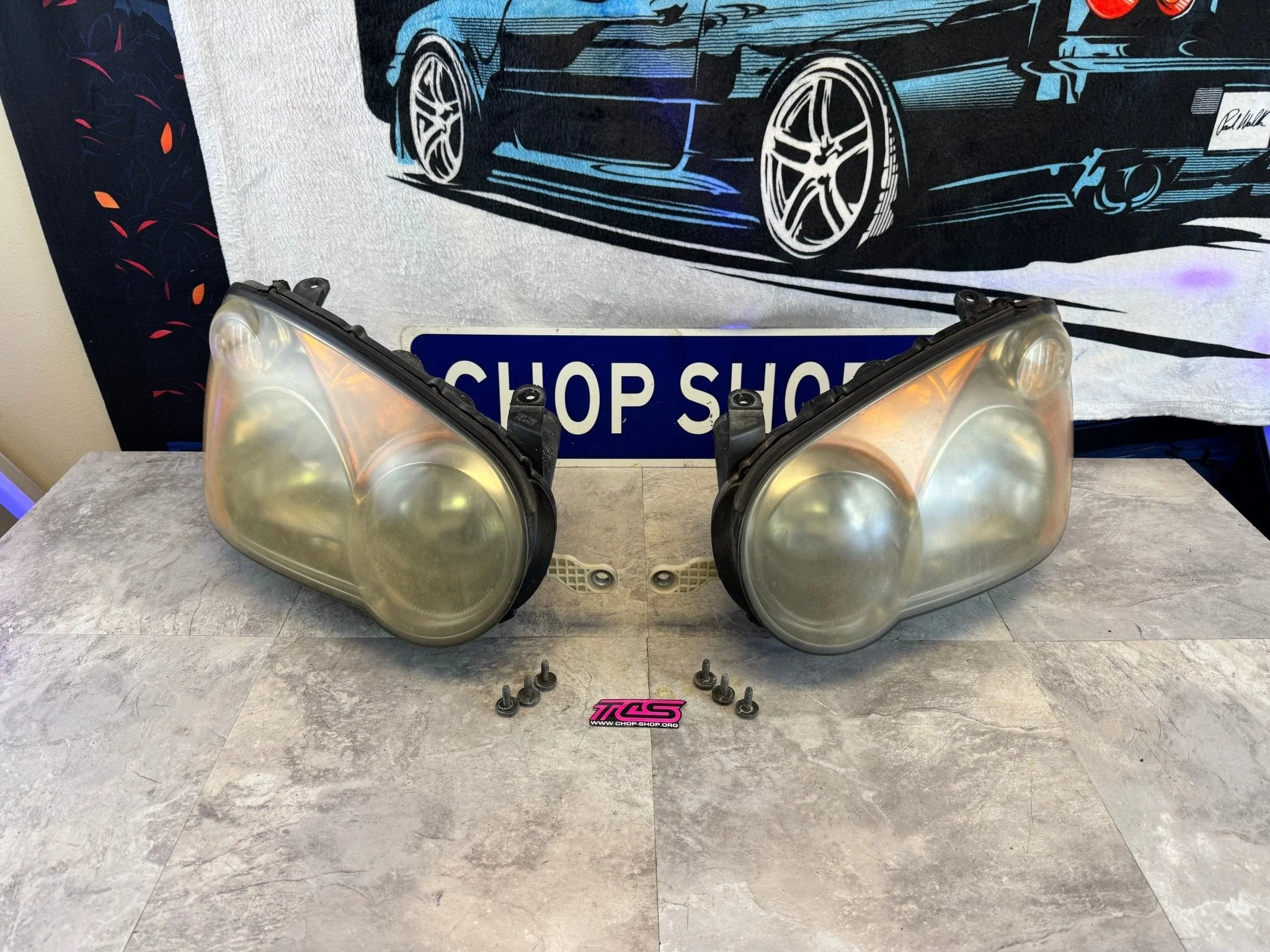 2004-2005 Subaru Impreza WRX STi Headlight Assembly LH RH Drivers Side Passenger Side Pair A2