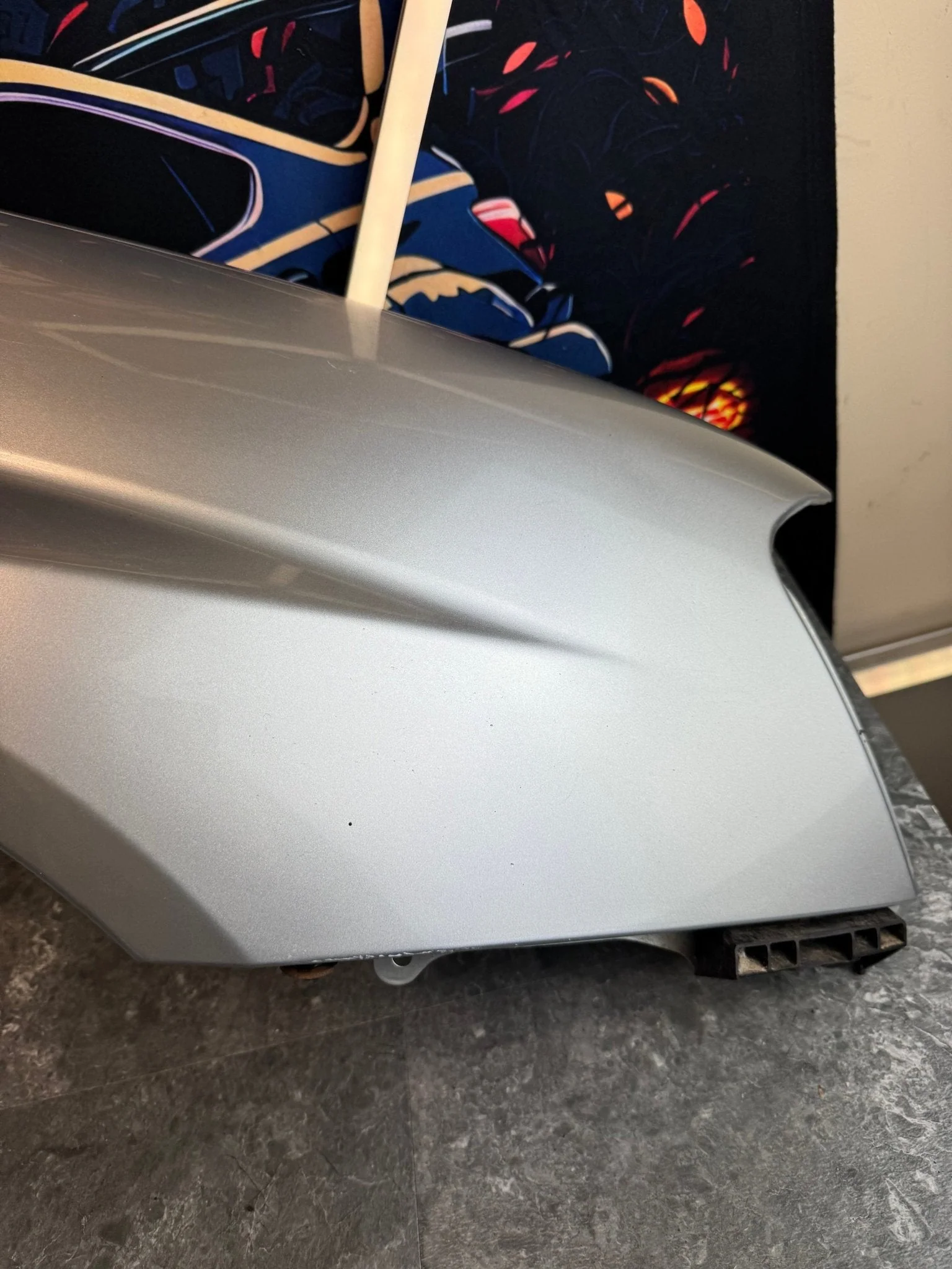 2004-2005 Subaru WRX STi PSM Platinum Silver Metallic OEM Passenger Side Fender - Image 2
