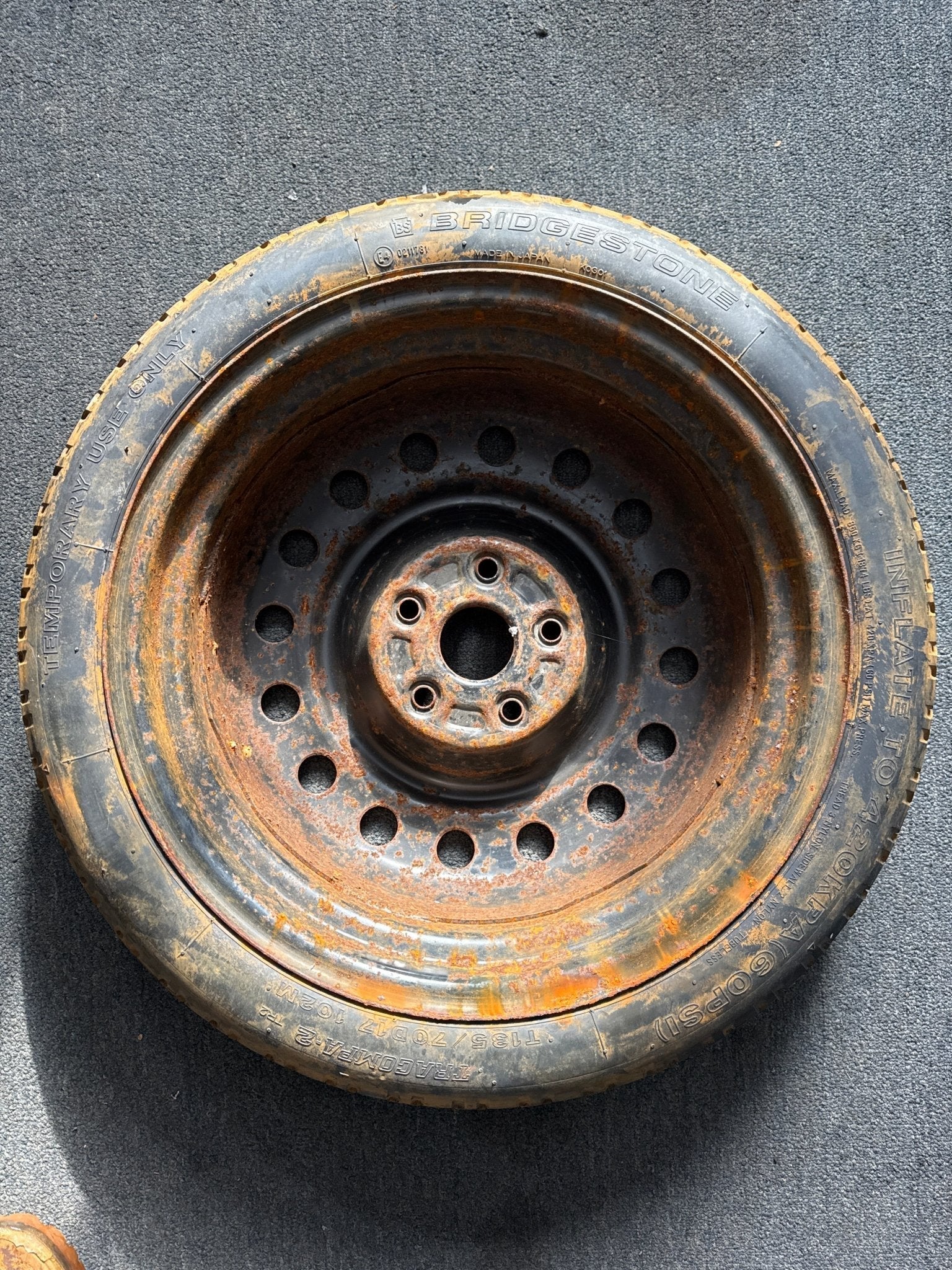 2004 5x100 Subaru Impreza WRX STi OEM Spare Tire Bridgestone T135/70D R16 I1 - Image 4