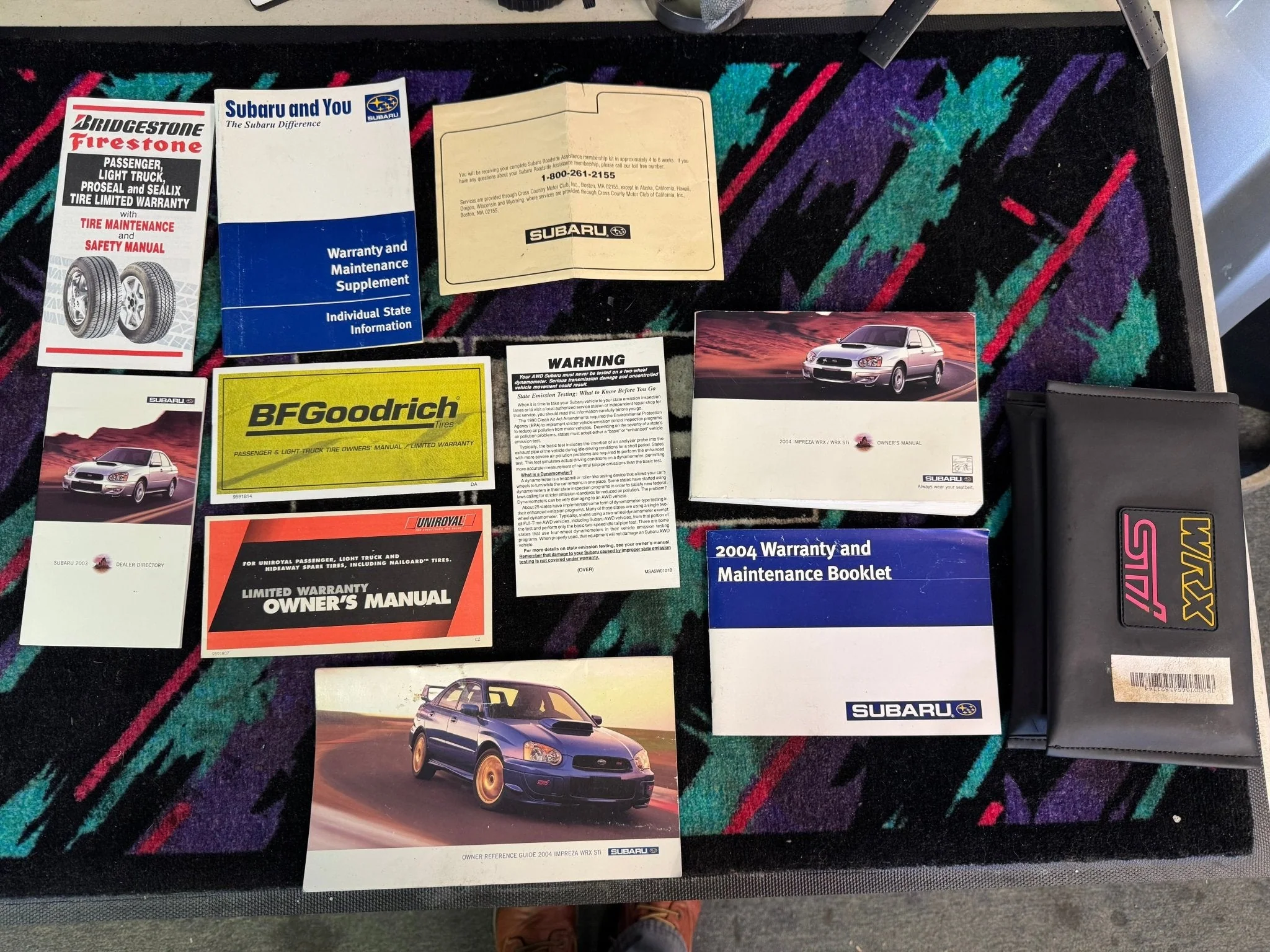 2004 Subaru WRX STi OEM Folder Leather Booklet OEM Owners Manual Folder Rare - Image 5