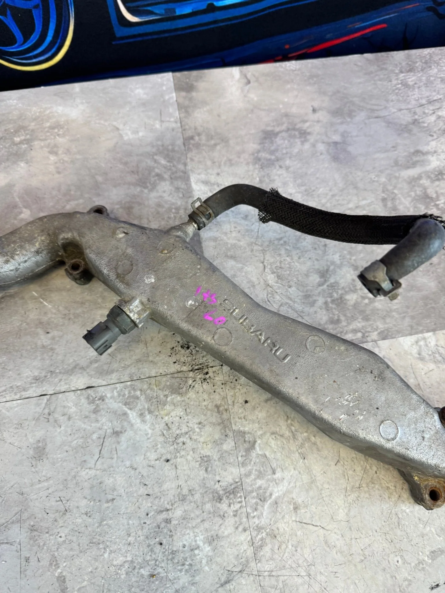 2006-2007 Subaru WRX STi Engine OEM Coolant Crossover Assembly L3 - Image 3