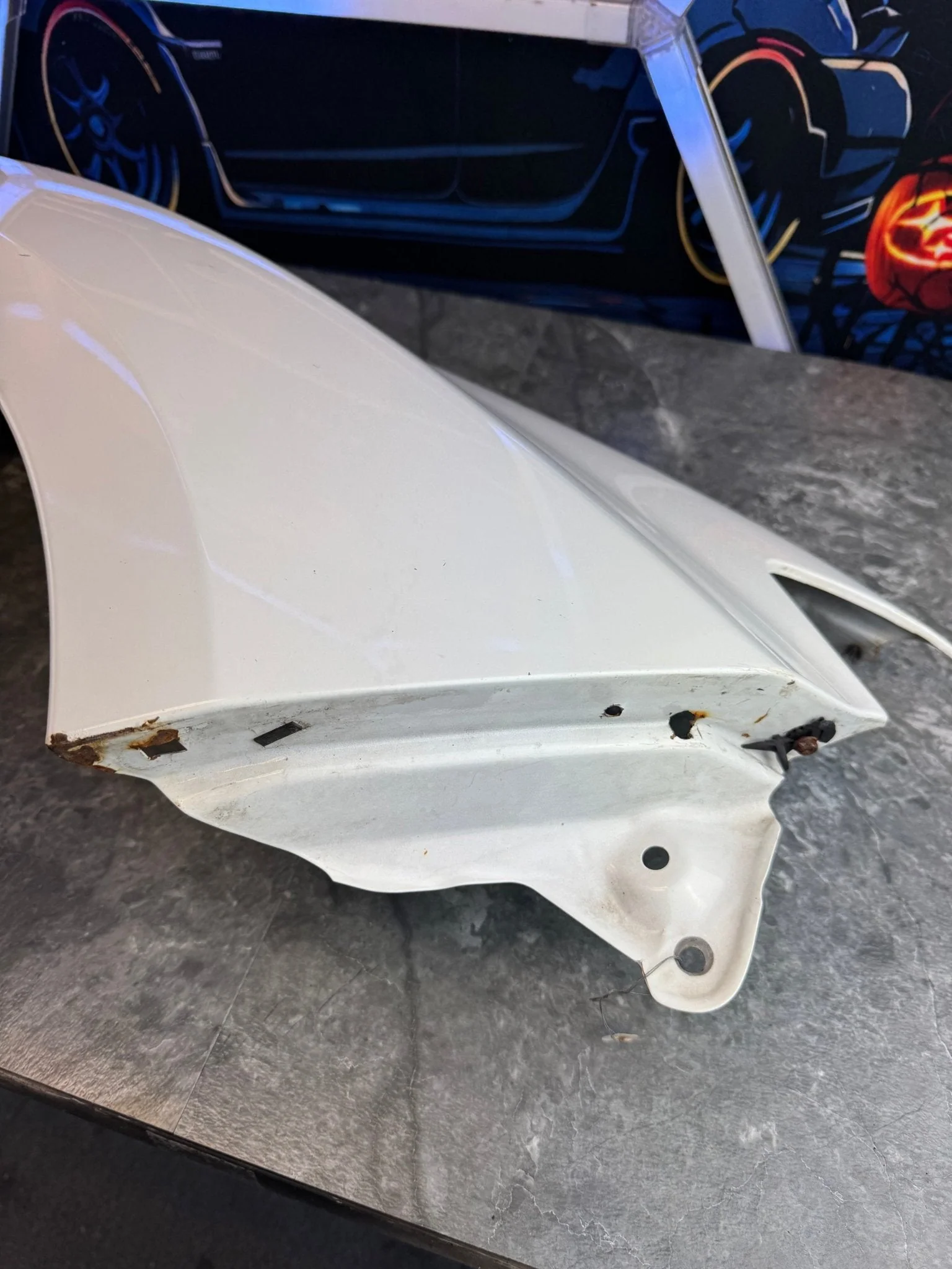 2008-2014 Subaru WRX STi Aspen White OEM Passenger Side Fender - Image 8