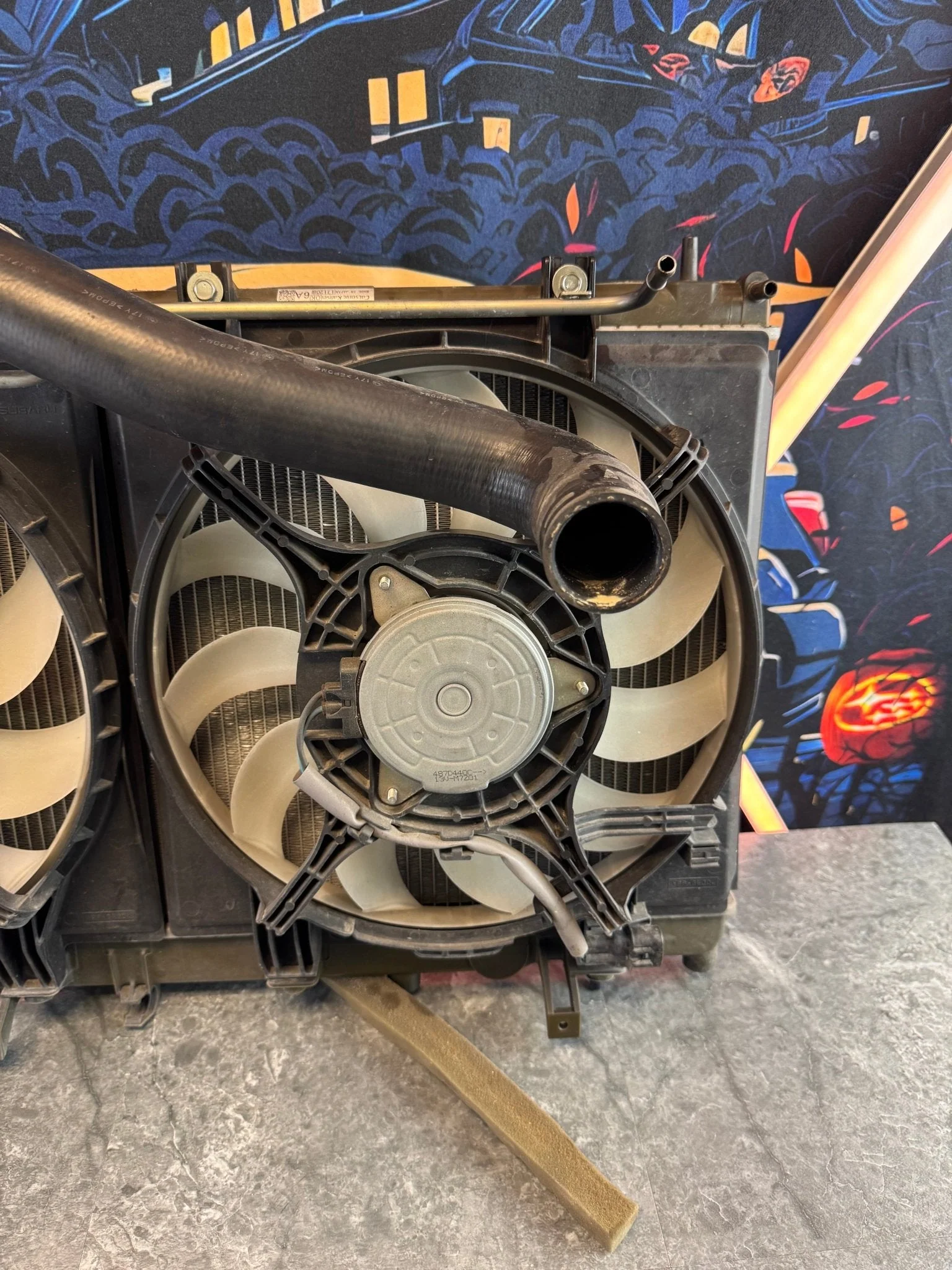 2008-2014 Subaru WRX STi OEM Radiator Assembly Fan Shroud I2 - Image 3