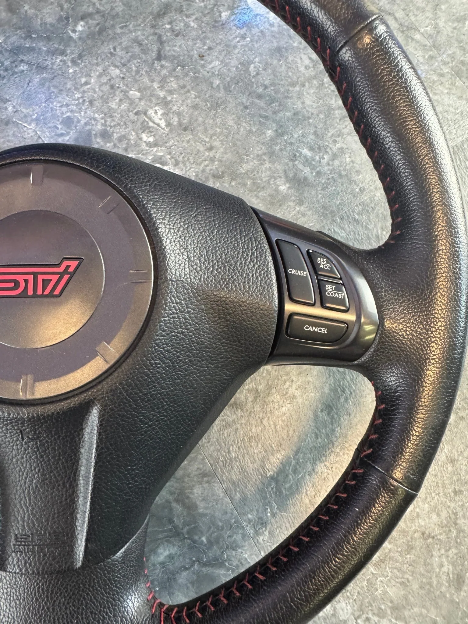 2008-2014 Subaru WRX STi OEM Steering Wheel And Airbag Assembly Rare Black Accenting O1 - Image 3