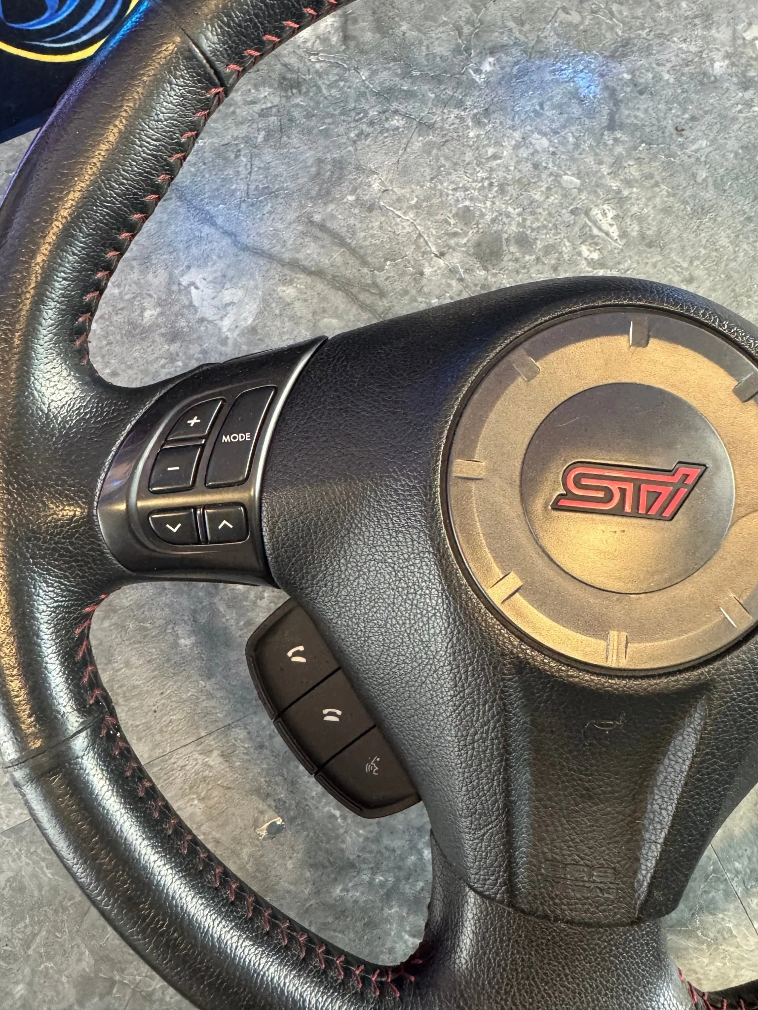 2008-2014 Subaru WRX STi OEM Steering Wheel And Airbag Assembly Rare Black Accenting O1 - Image 4