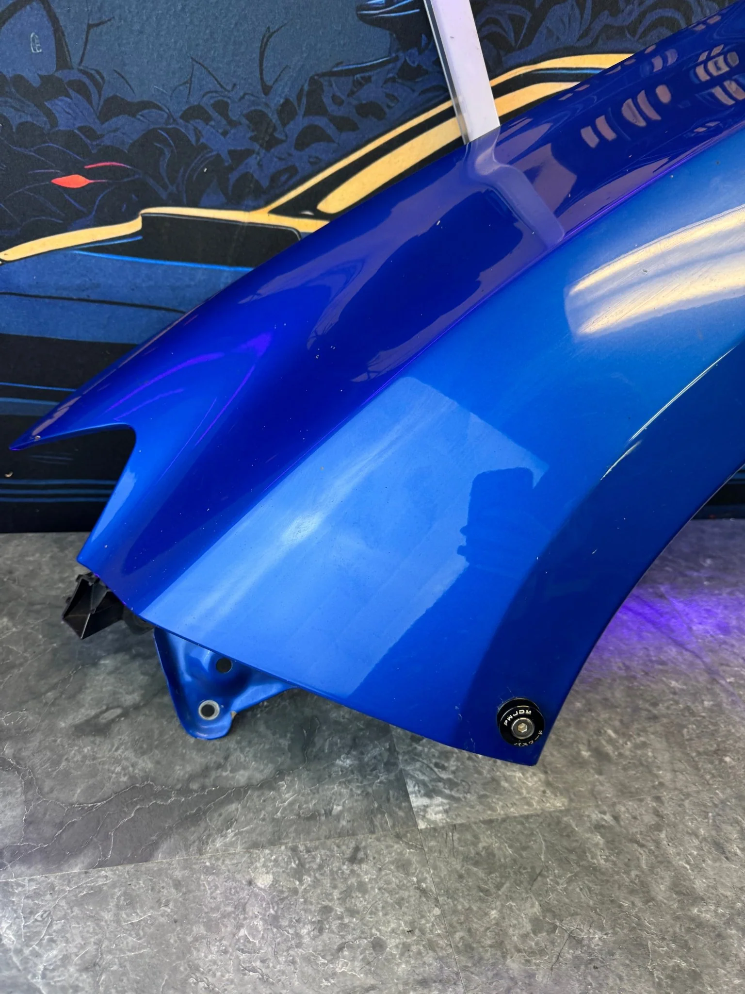 2008-2014 Subaru WRX STi WRB World Rally Blue OEM Driver Side Fender - Image 2