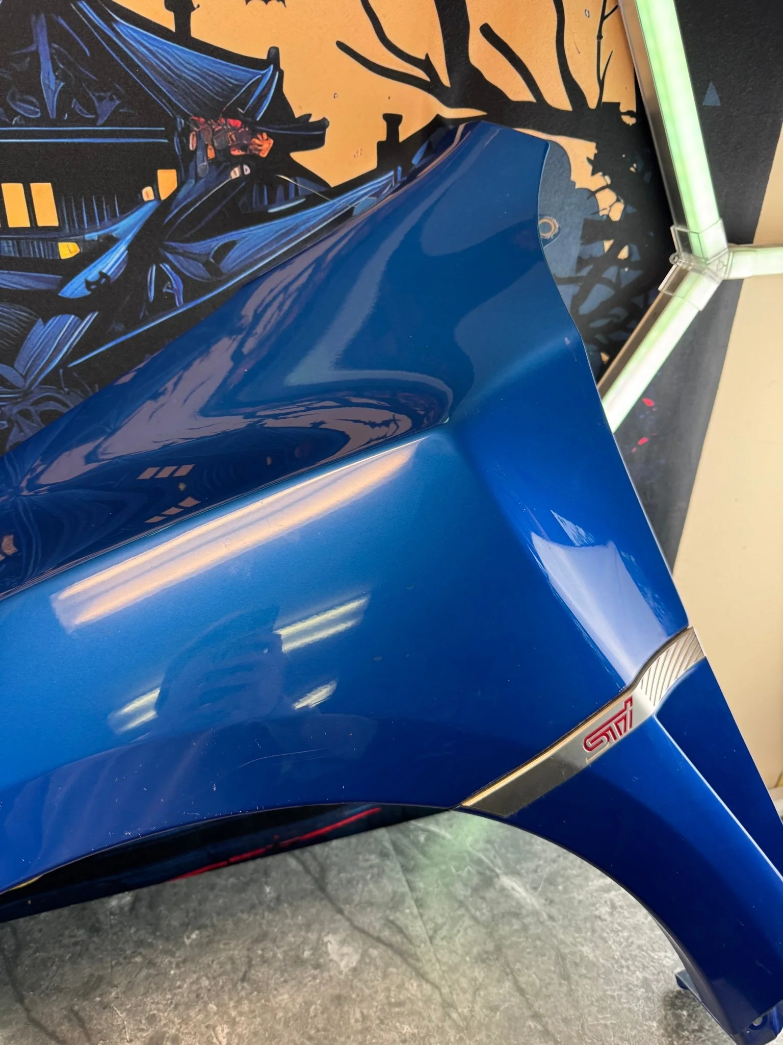 2008-2014 Subaru WRX STi WRB World Rally Blue OEM Driver Side Fender - Image 4