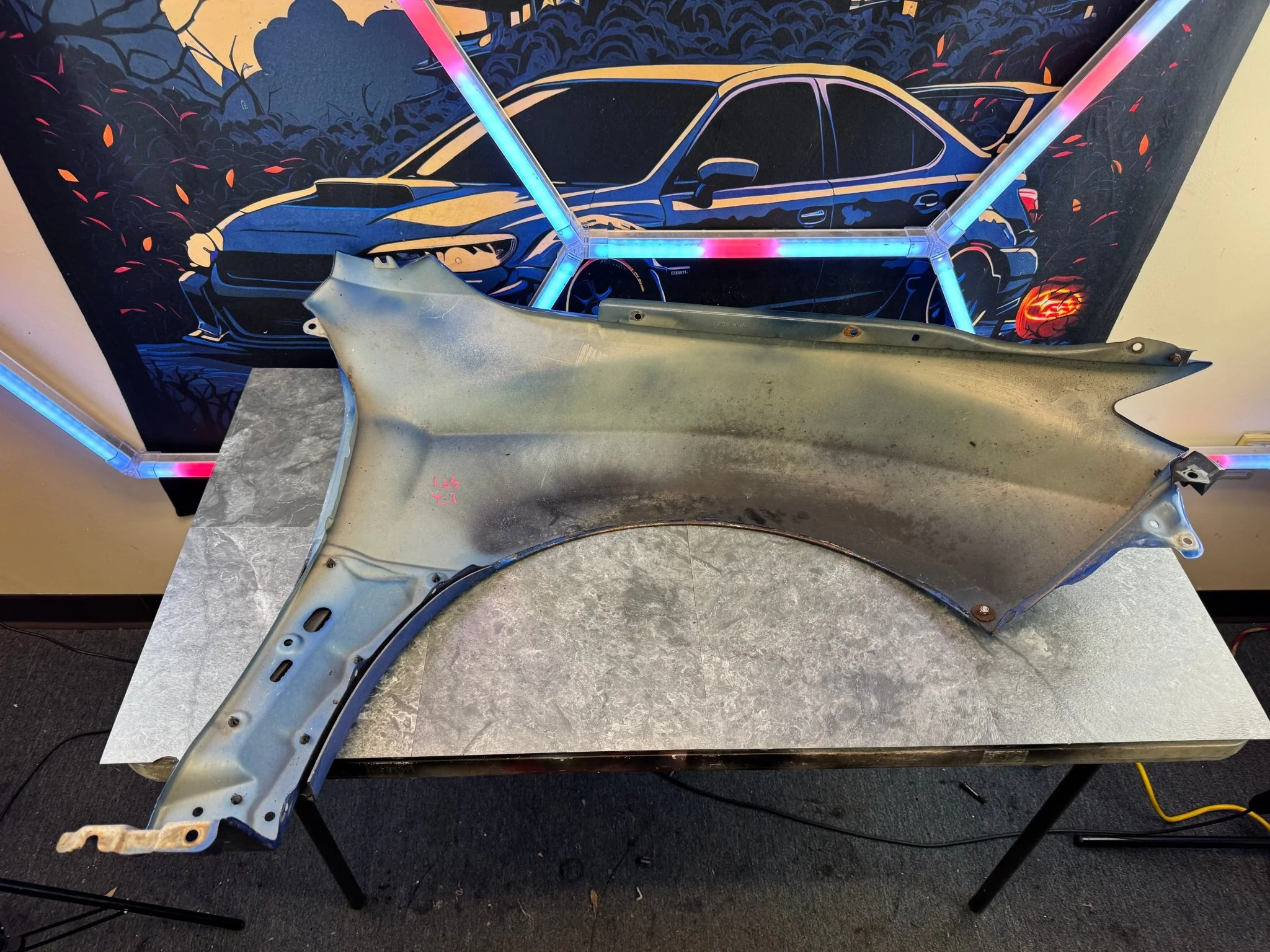 2008-2014 Subaru WRX STi WRB World Rally Blue OEM Driver Side Fender - Image 6