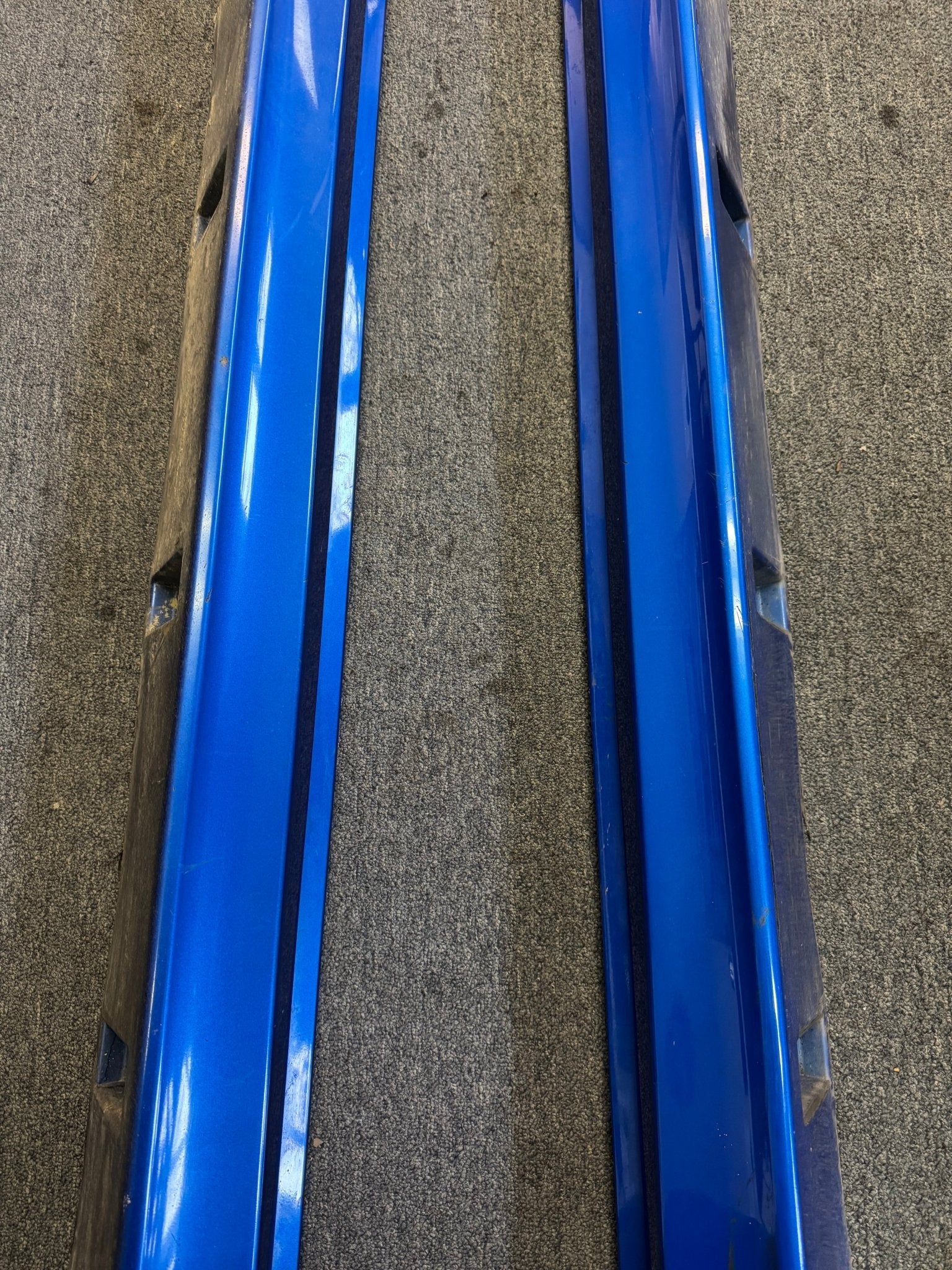 2008-2014 Subaru WRX STi WRB World Rally Blue OEM Side Skirts Pair (Strut Wall) - Image 2