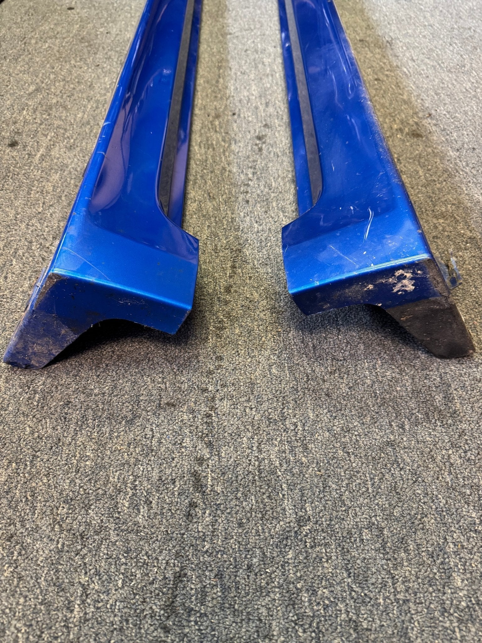 2008-2014 Subaru WRX STi WRB World Rally Blue OEM Side Skirts Pair (Strut Wall) - Image 4