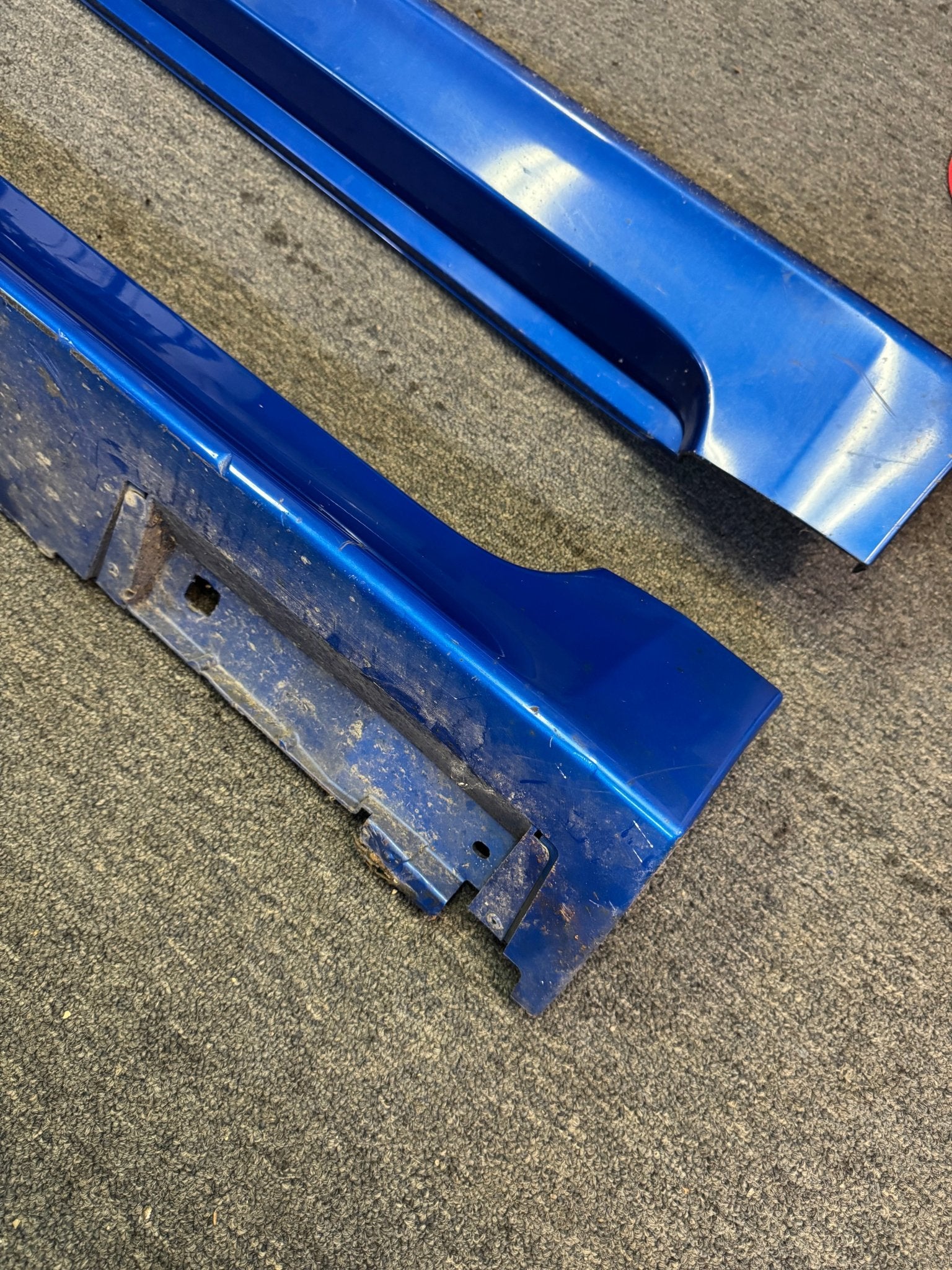 2008-2014 Subaru WRX STi WRB World Rally Blue OEM Side Skirts Pair (Strut Wall) - Image 5