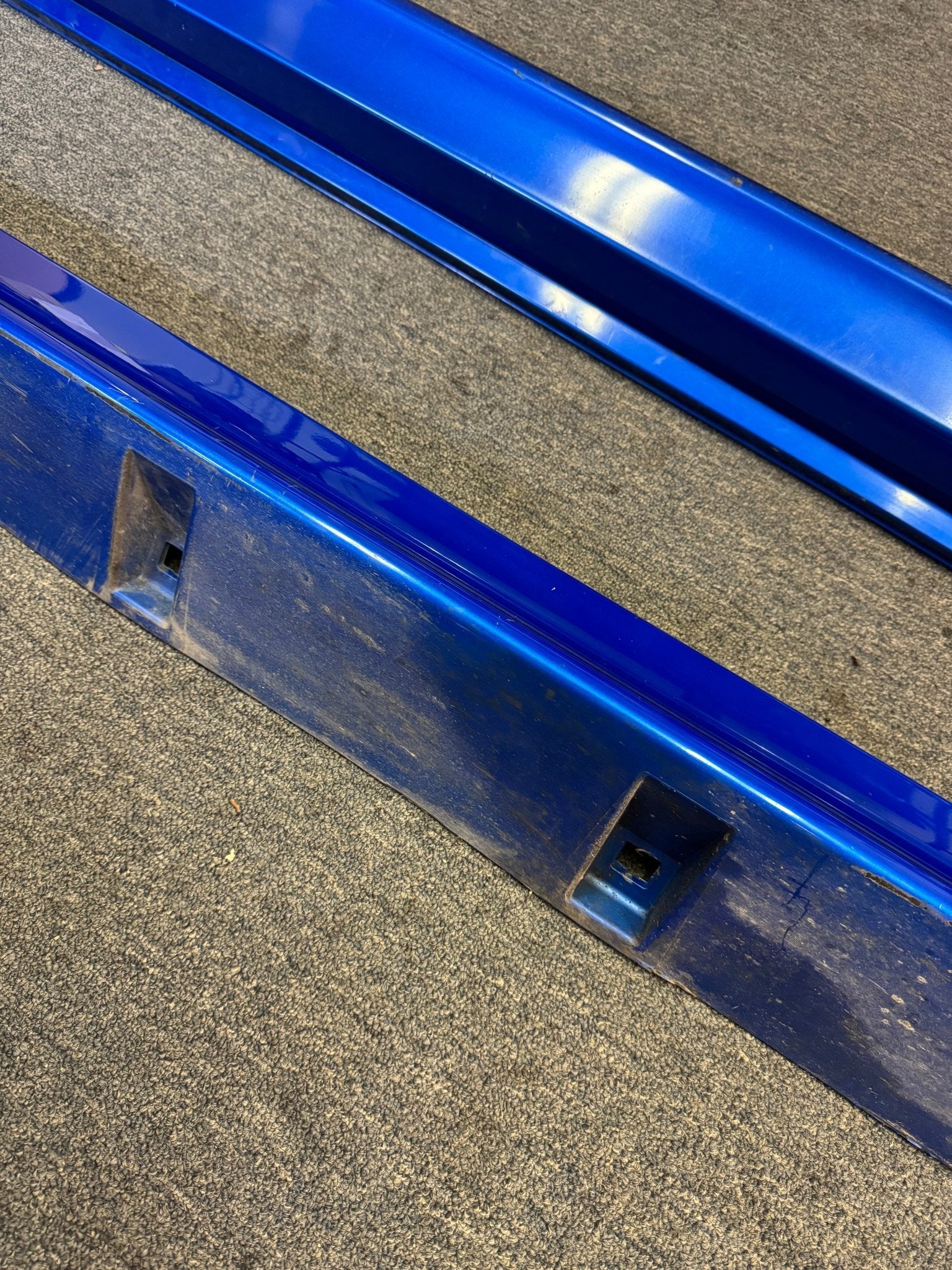 2008-2014 Subaru WRX STi WRB World Rally Blue OEM Side Skirts Pair (Strut Wall) - Image 6
