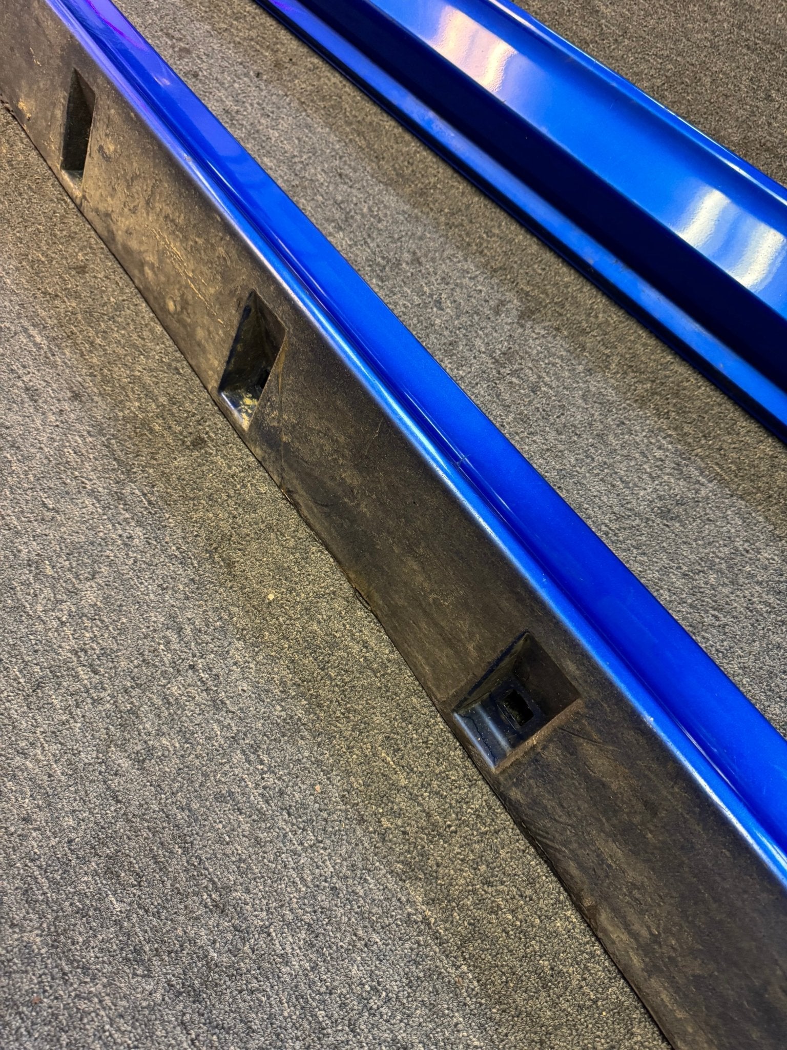 2008-2014 Subaru WRX STi WRB World Rally Blue OEM Side Skirts Pair (Strut Wall) - Image 8