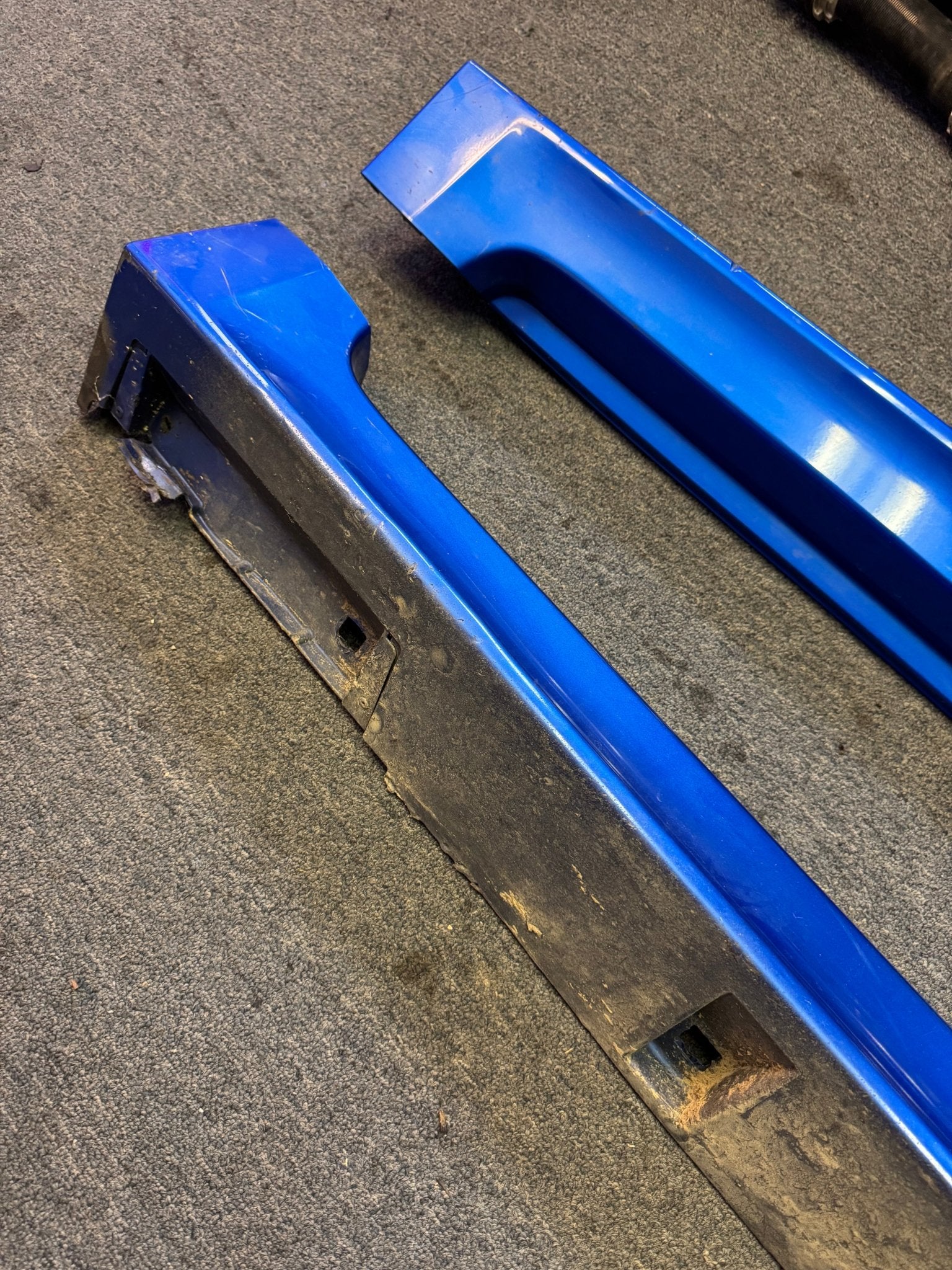 2008-2014 Subaru WRX STi WRB World Rally Blue OEM Side Skirts Pair (Strut Wall) - Image 9