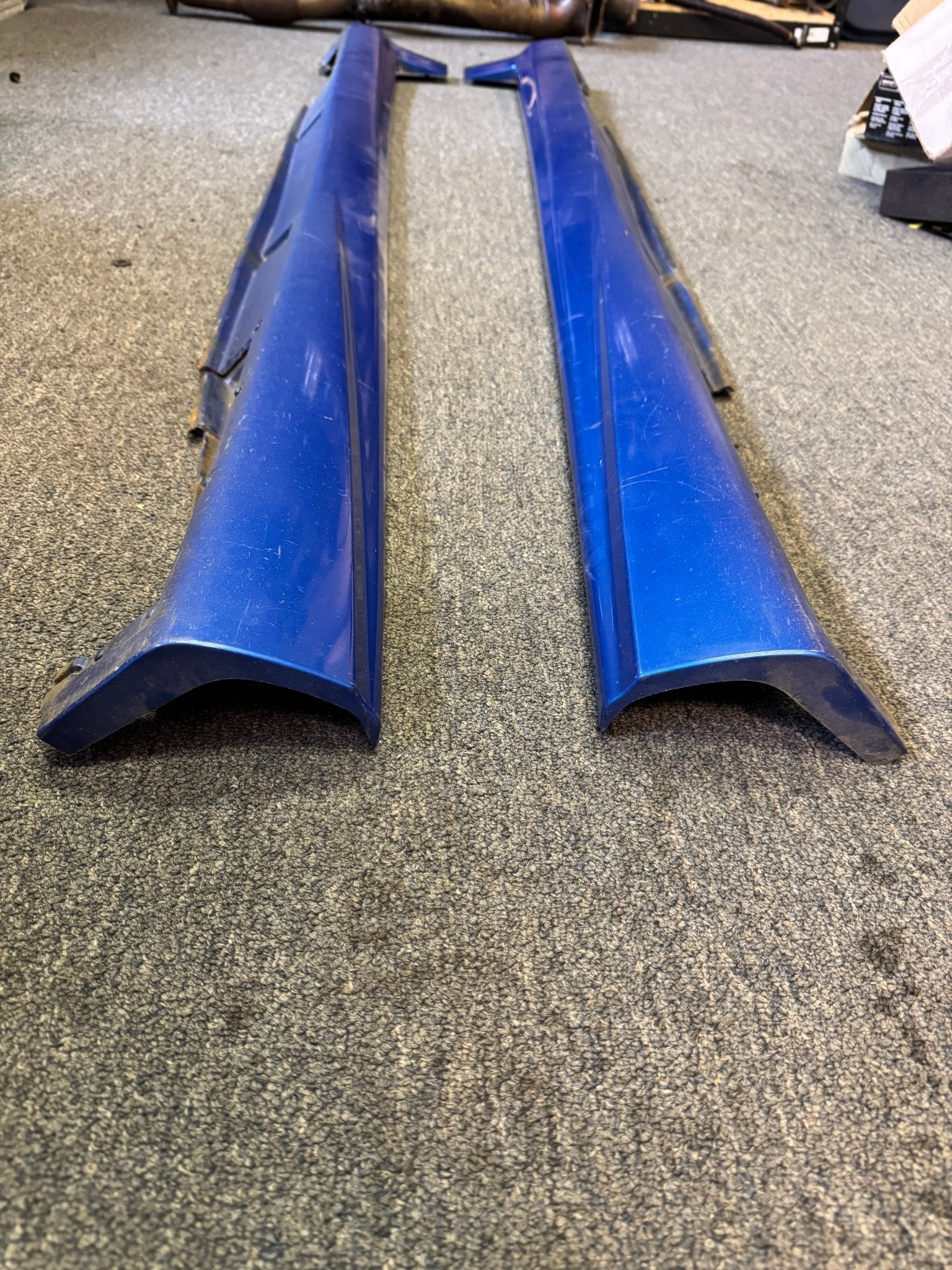 2002-2007 Subaru WRX STi WRB World Rally Blue OEM Side Skirts Pair (Strut Wall) - Image 11