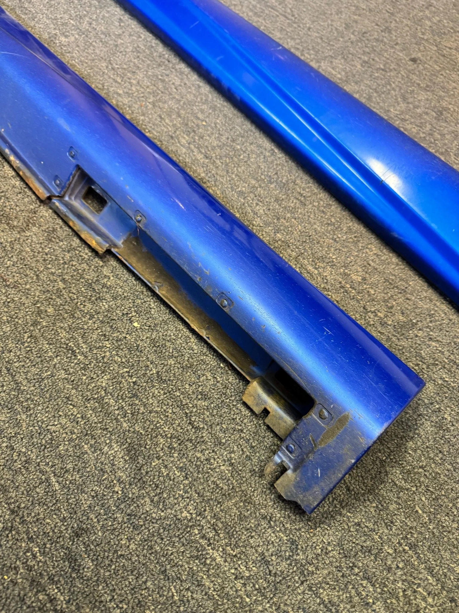 2002-2007 Subaru WRX STi WRB World Rally Blue OEM Side Skirts Pair (Strut Wall) - Image 12