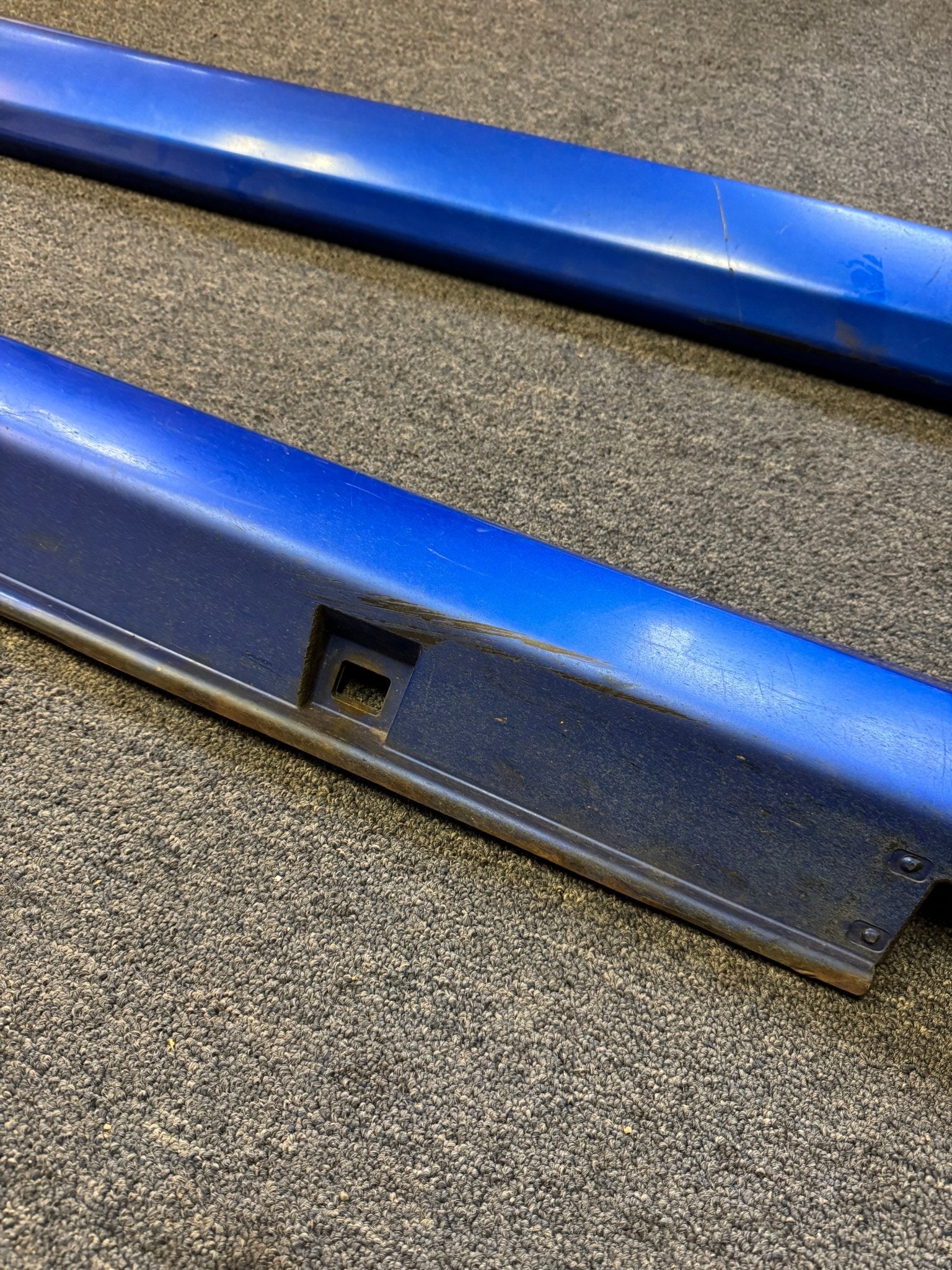 2002-2007 Subaru WRX STi WRB World Rally Blue OEM Side Skirts Pair (Strut Wall) - Image 8