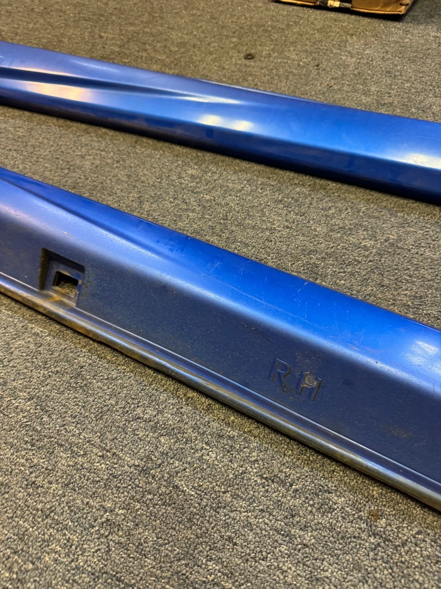 2002-2007 Subaru WRX STi WRB World Rally Blue OEM Side Skirts Pair (Strut Wall) - Image 9