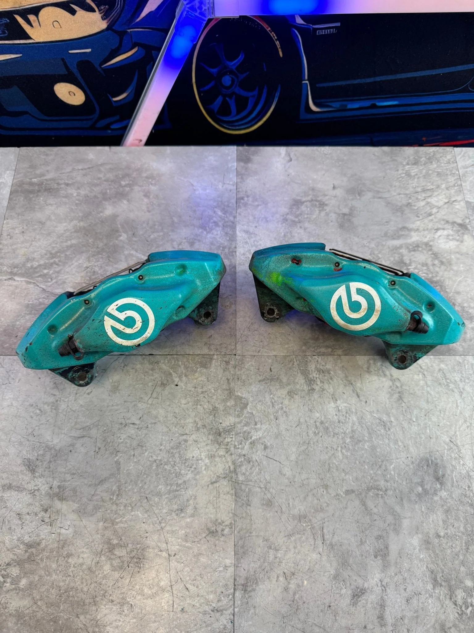 2008-2017 Subaru STi OEM Rear Brembo Brake Caliper Set Kit P4
