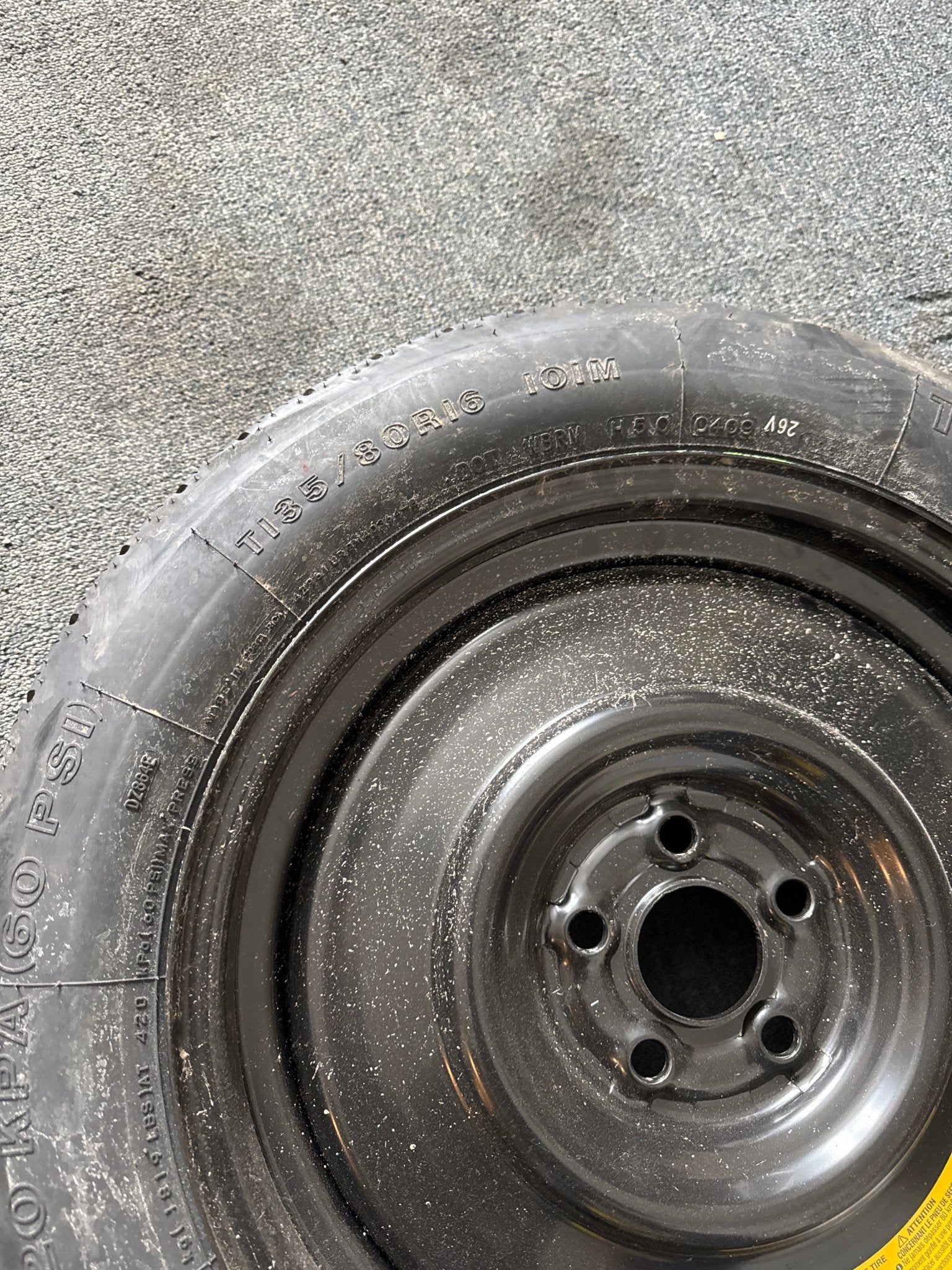 2010-2014 SUBARU LEGACY 16 Emergency Temporary 16x4 Spare Tire T135/80R16 I1 - Image 3