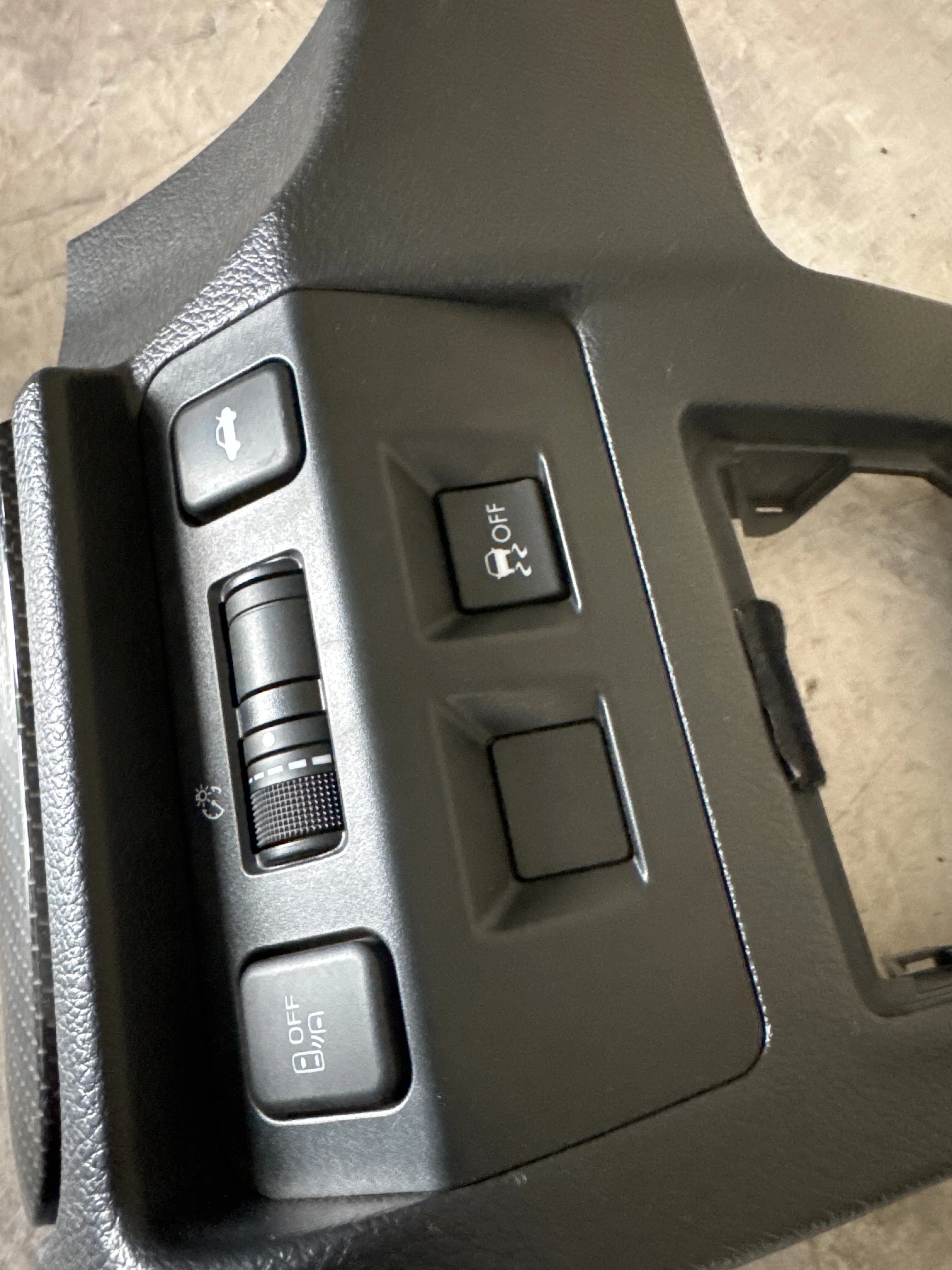 2015-2019 Subaru WRX Driver Side OEM Lower Dash Panel Trim 1162825 Buttons J3 - Image 3