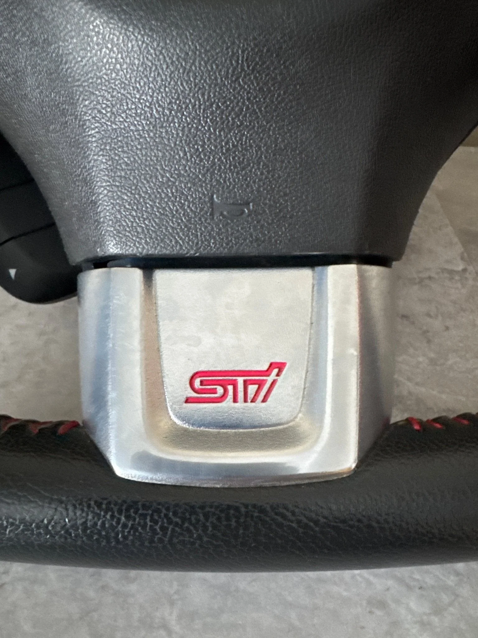 2015-2020 Subaru WRX STi Black Leather Steering Wheel Trim K2 - Image 4