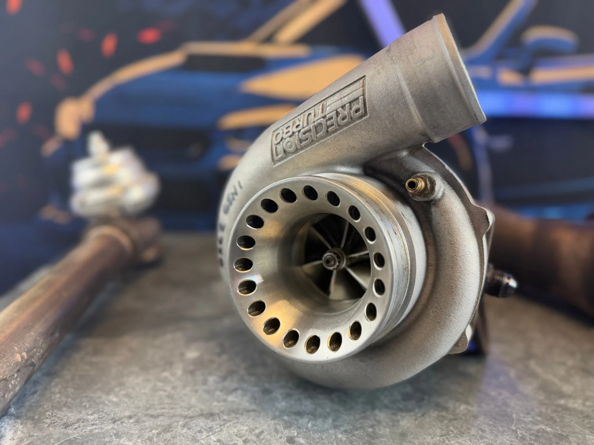 700hp Subaru STi Rotated Turbo Kit AMS PTE 6262 Billet Ball Bearing TiAL EWG 44mm - Image 13