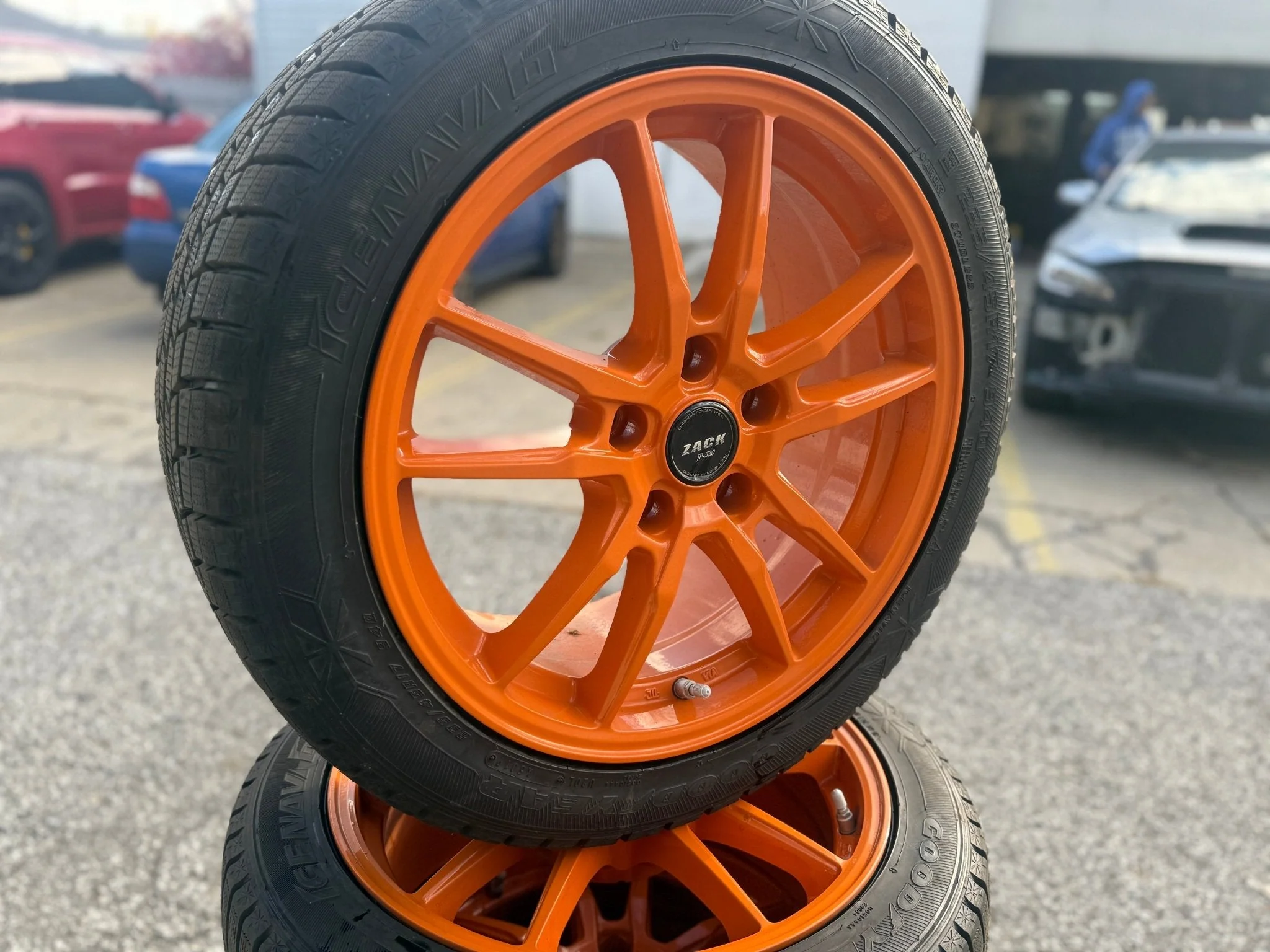 2005-2017 Subaru STi Aftermarket Zack JP 520 Aluminum Wheels Clears Brembos Snow Tires Installed 5x114 - Image 14