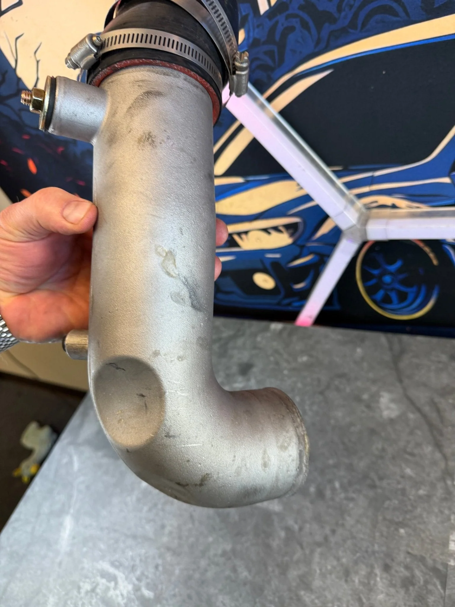 AMR Hard Cast Turbo Inlet for Subaru STi WRX 3” Offset Coupler EJ257 - Image 2