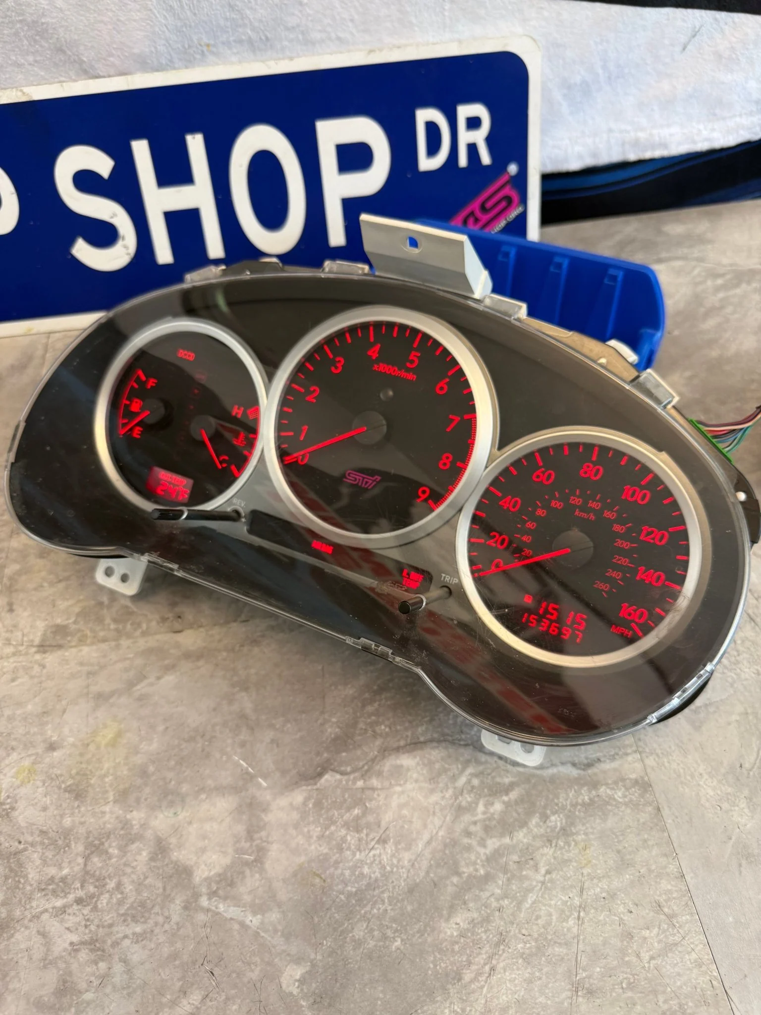 OEM STi gauge cluster 2004 Subaru w/ dccd & opening ceromony & shift Indicator ( wrx swap ) - Image 3