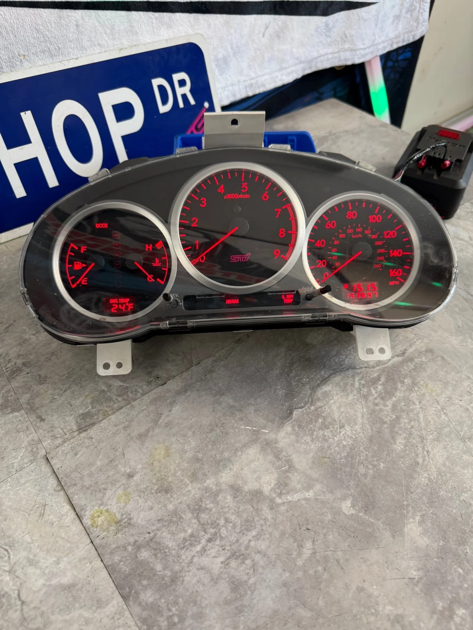 OEM STi gauge cluster 2004 Subaru w/ dccd & opening ceromony & shift Indicator ( wrx swap ) - Image 6