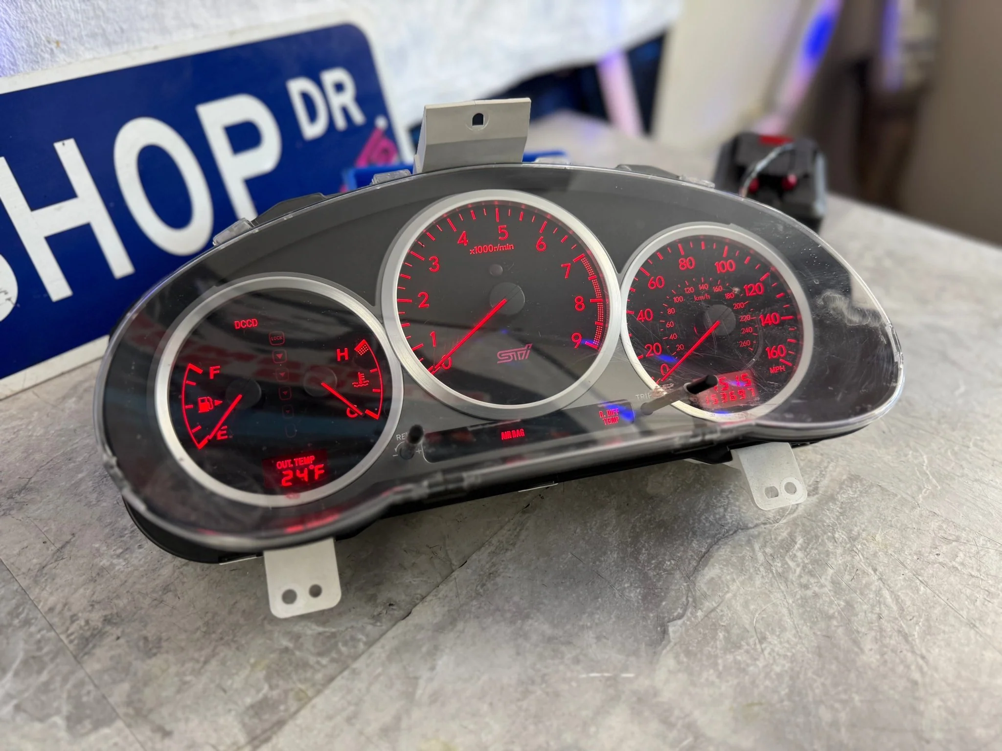 OEM STi gauge cluster 2004 Subaru w/ dccd & opening ceromony & shift Indicator ( wrx swap ) - Image 8