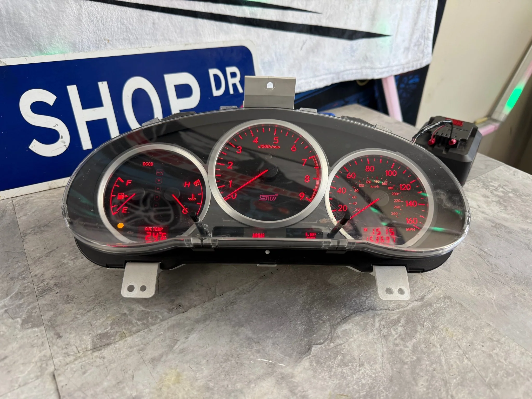 OEM STi gauge cluster 2004 Subaru w/ dccd & opening ceromony & shift Indicator ( wrx swap ) - Image 9