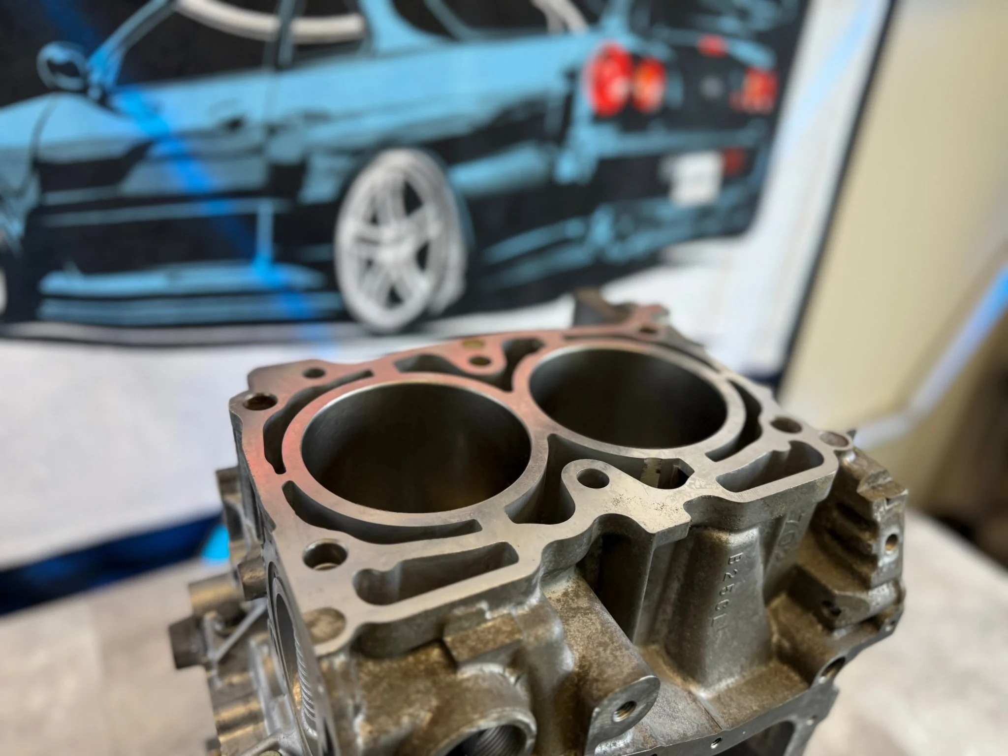 EJ257 engine short block case halves 99.75 mm bored machined honed decked Subaru STi & wrx - Image 3