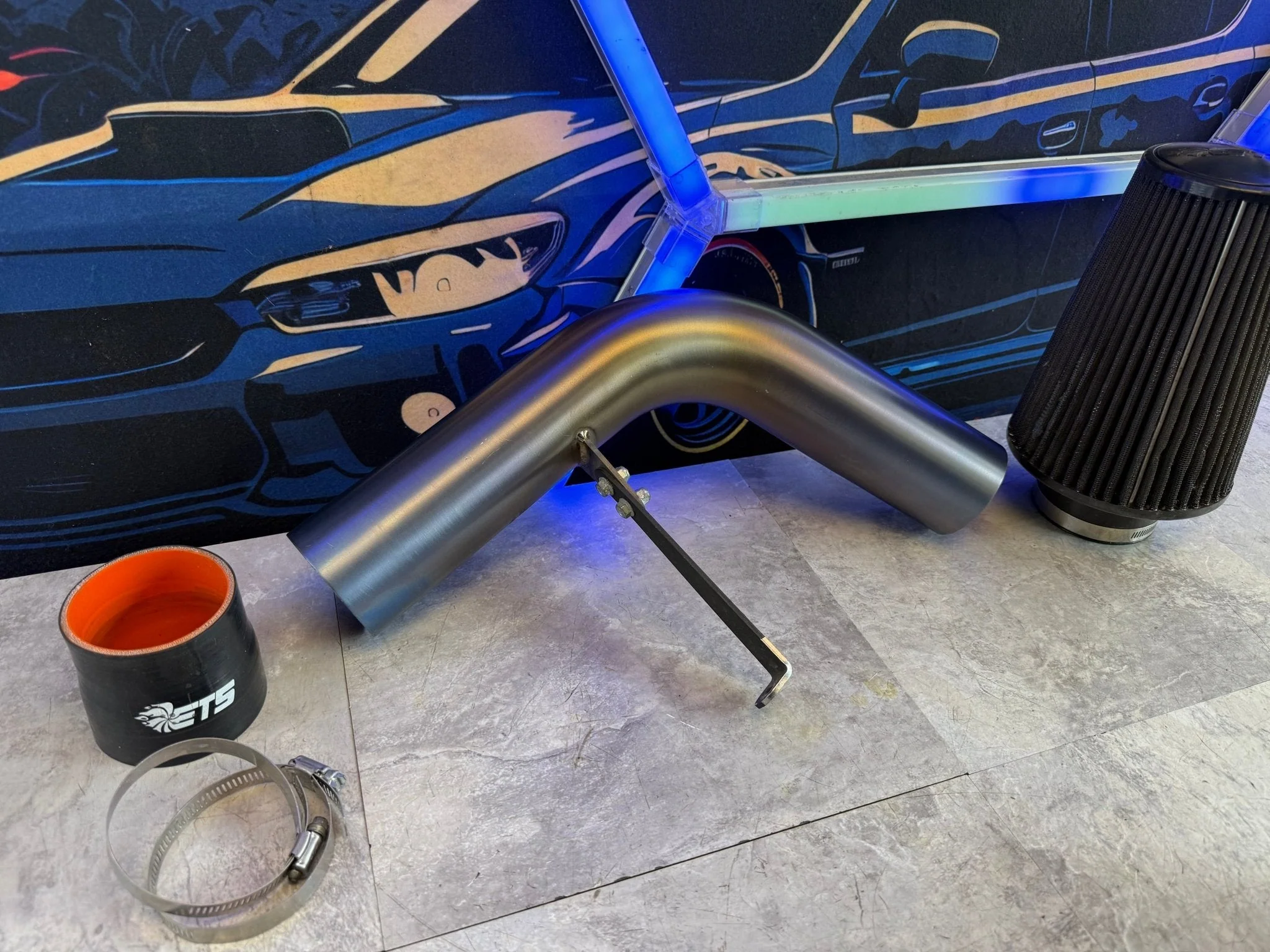 ETS brushed TI titanium cold air intake SD speed density Subaru 15-21 STi ej257 - Image 9