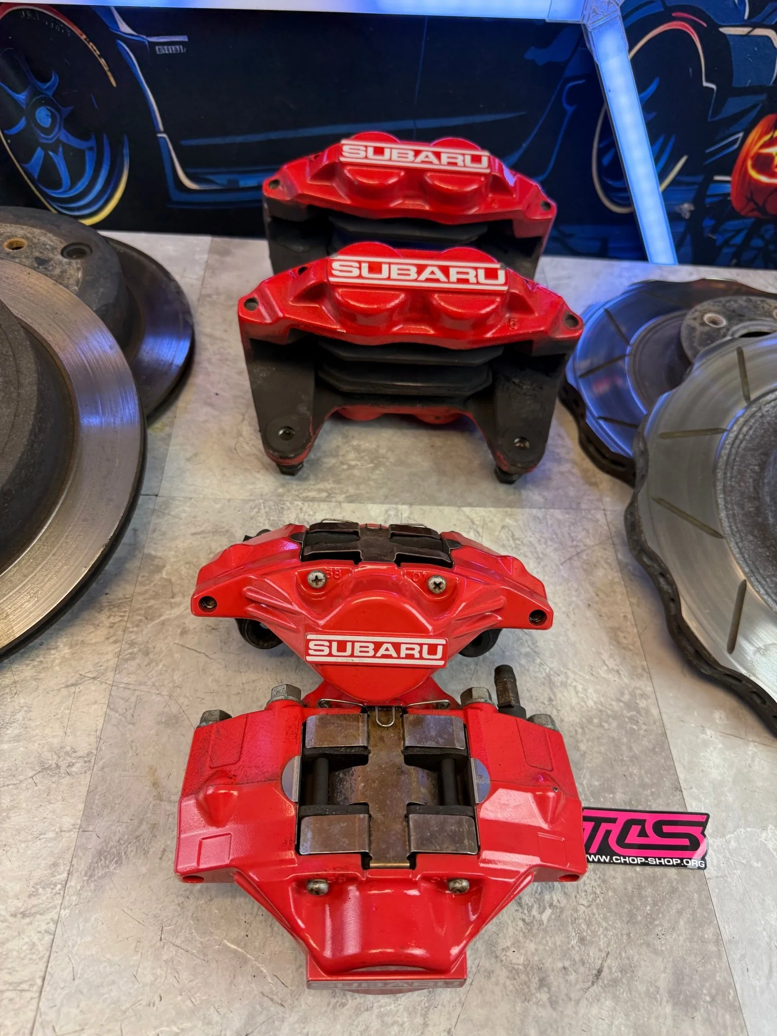 FAST WRX brake kit 5x100 08-14 SUBARU WRX 4 / 2 pot Fuji calipers wave spec rotors & adapters - Image 15