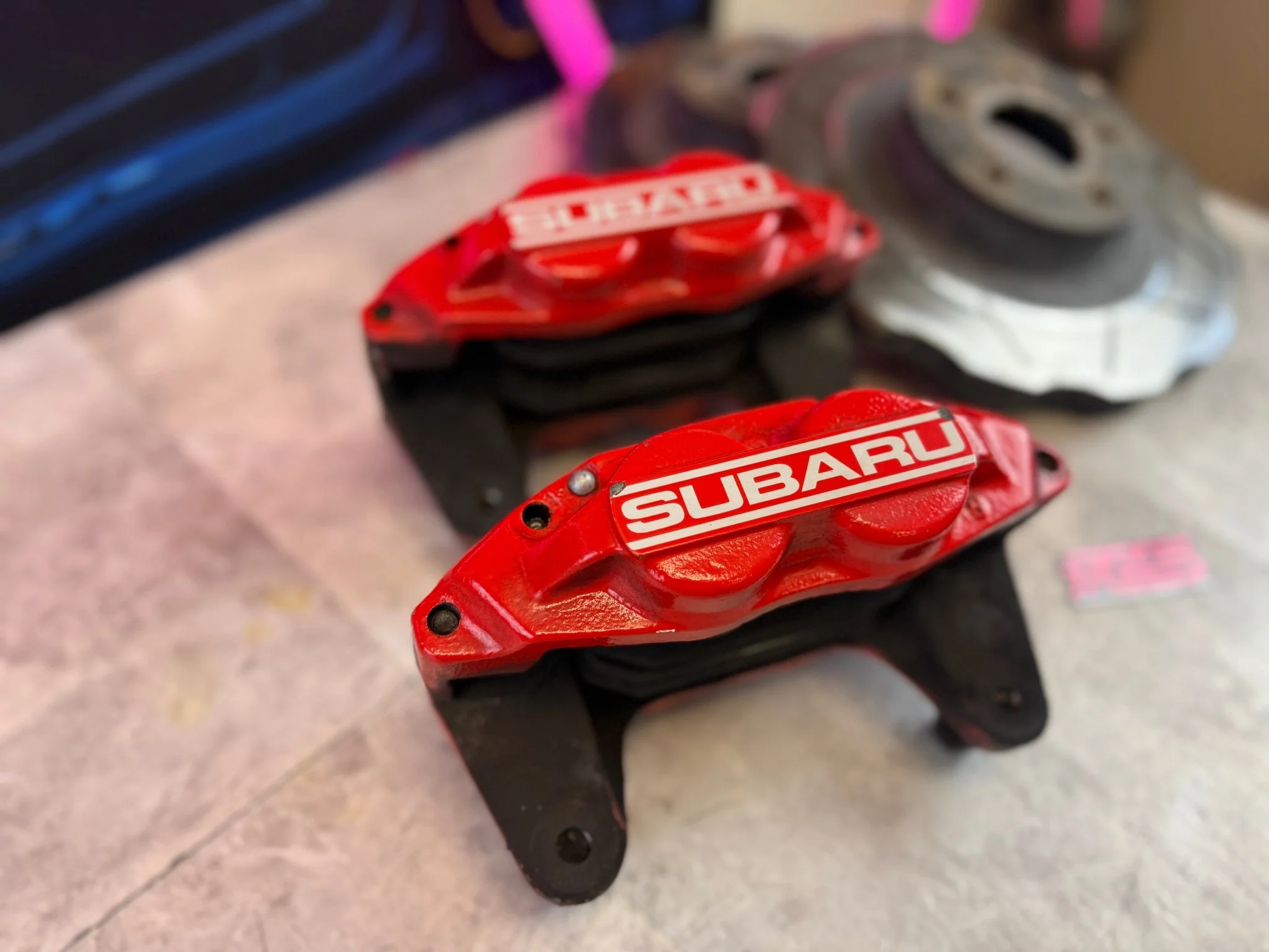 FAST WRX brake kit 5x100 08-14 SUBARU WRX 4 / 2 pot Fuji calipers wave spec rotors & adapters - Image 18